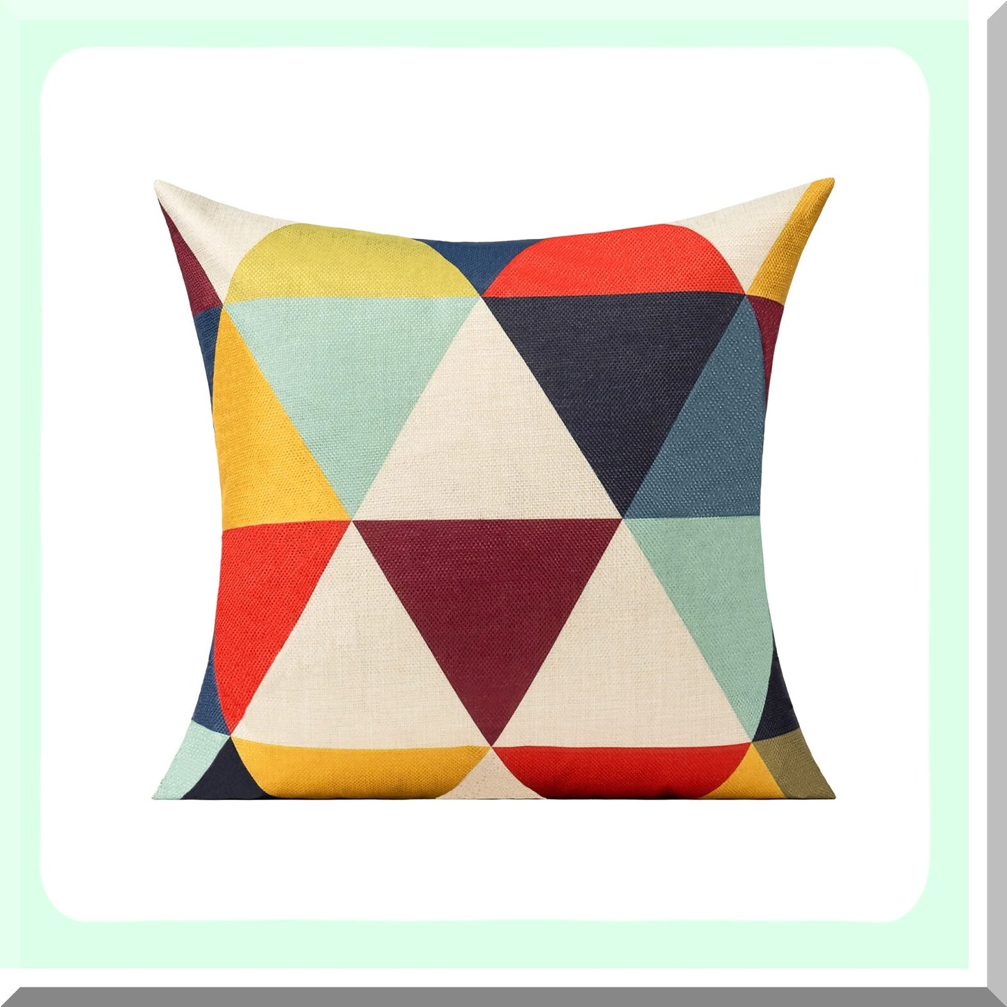 Colorful Geometric Outdoor Fall Pillow Covers - Set of 4 Mid Century Modern Boho Cushion Cases for Patio Furniture & Living Room Decor. Vibrant Yellow & Orange Design, 18x18.