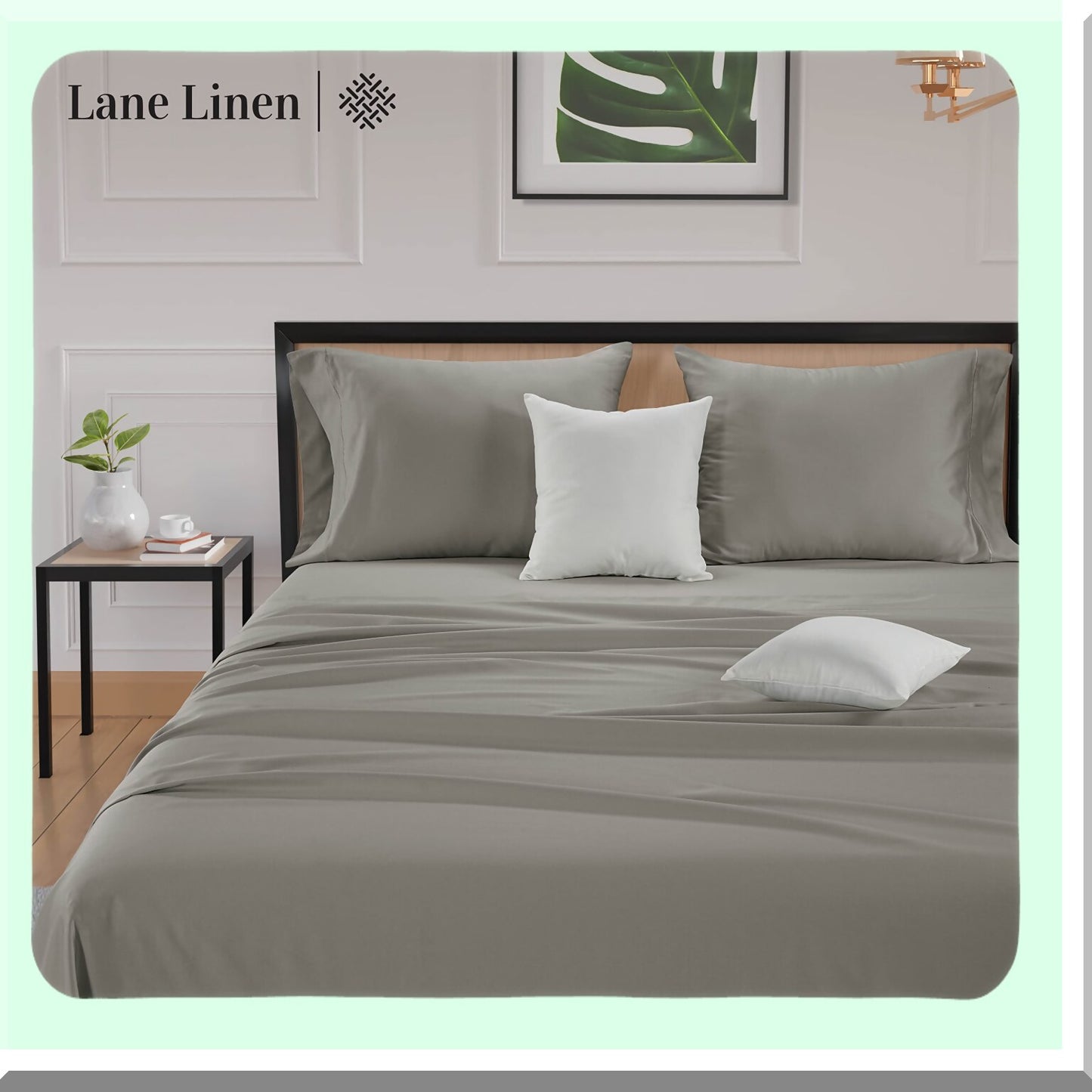 Luxury Silky Cotton Pillowcase Set - 600 Thread Count Hotel Quality Breathable Pillow Covers for Hair - Standard Size 20x30 Inches - Silver Gray - Pack of 2