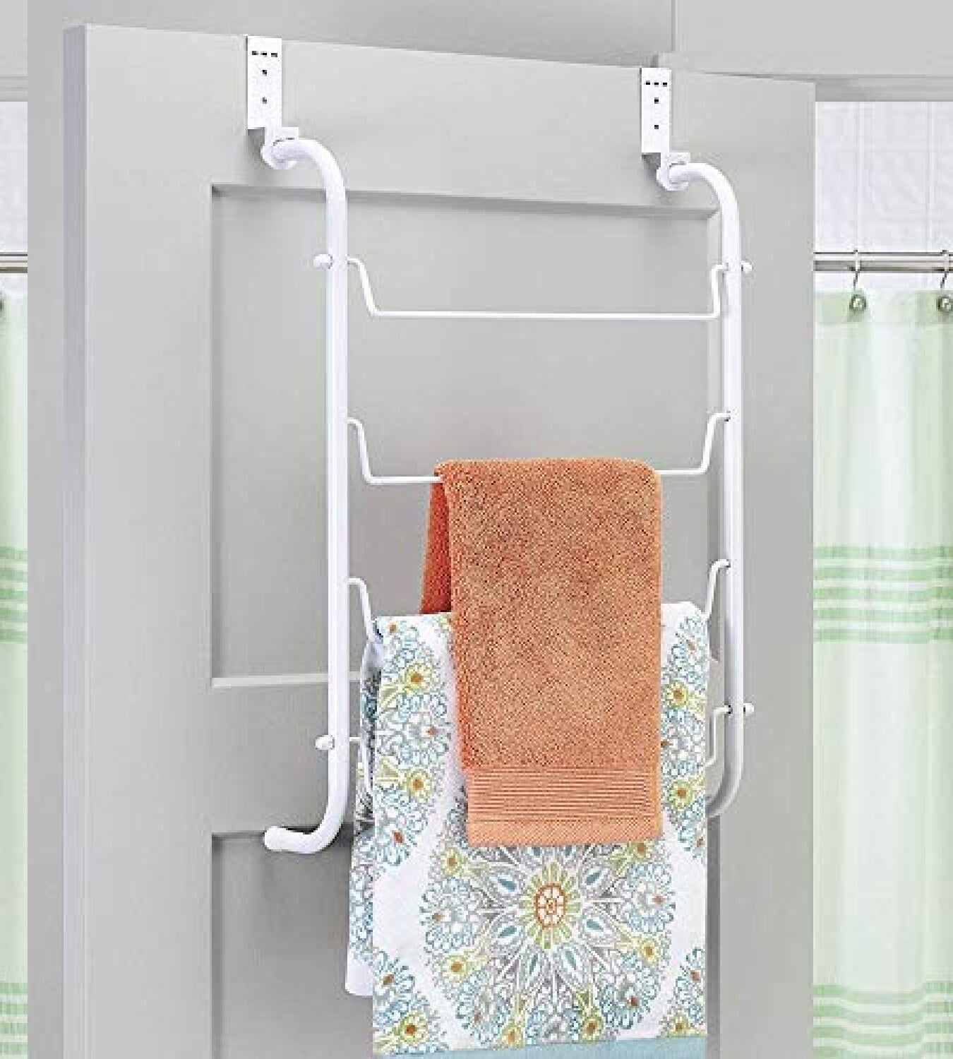 Over The Door White Towel Rack 4 Tier