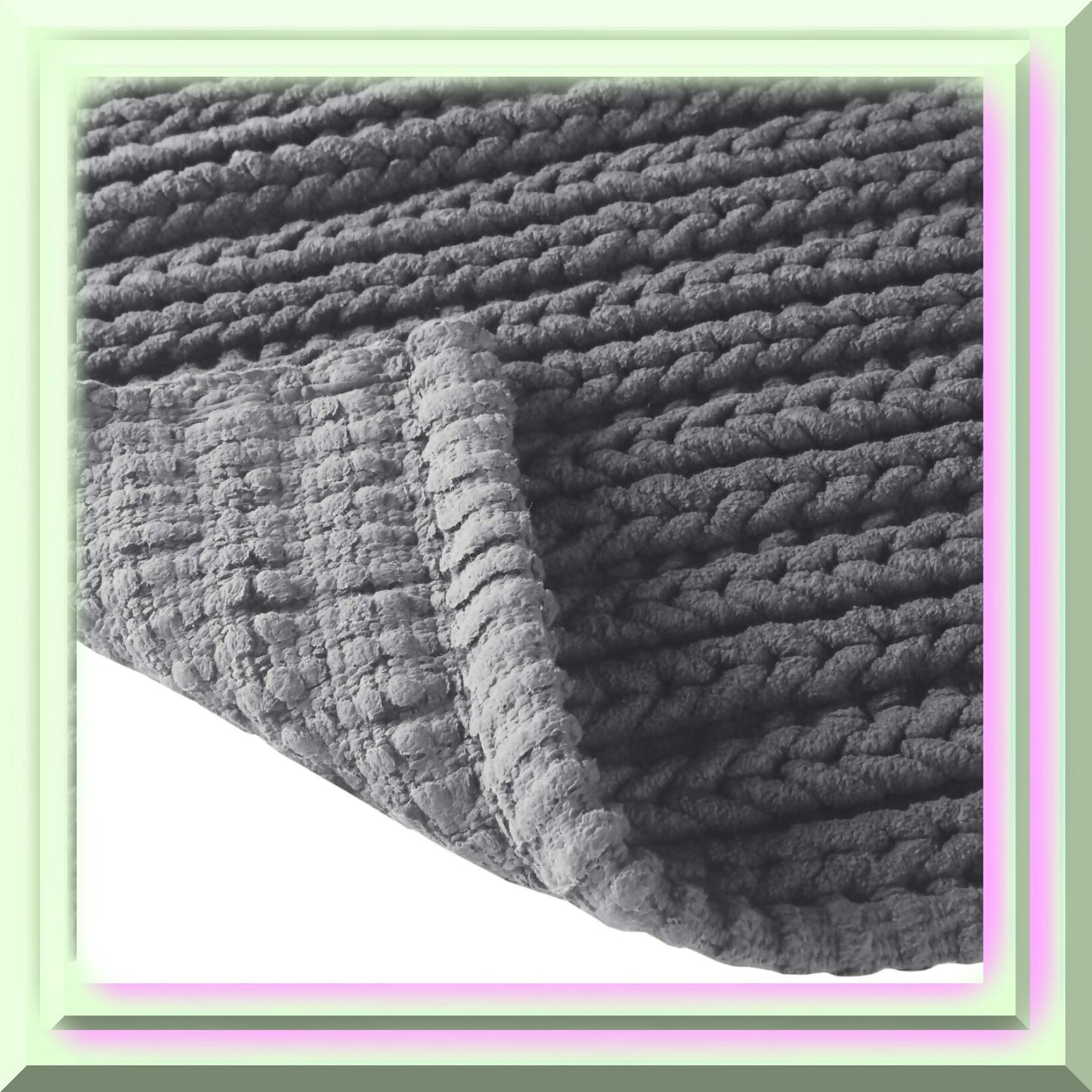 Lo 100% Cotton Chenille Chain Woven Bath Rug 20x30 Charcoal