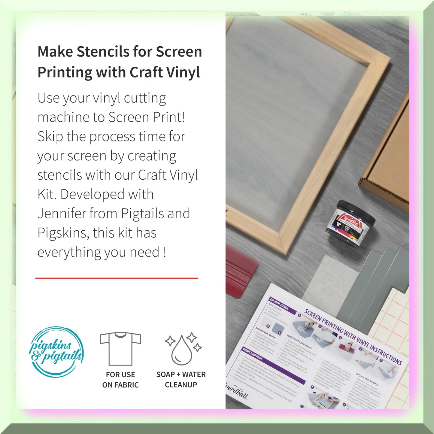 DIY Screen Printing Vinyl Kit for T-Shirts & Decor