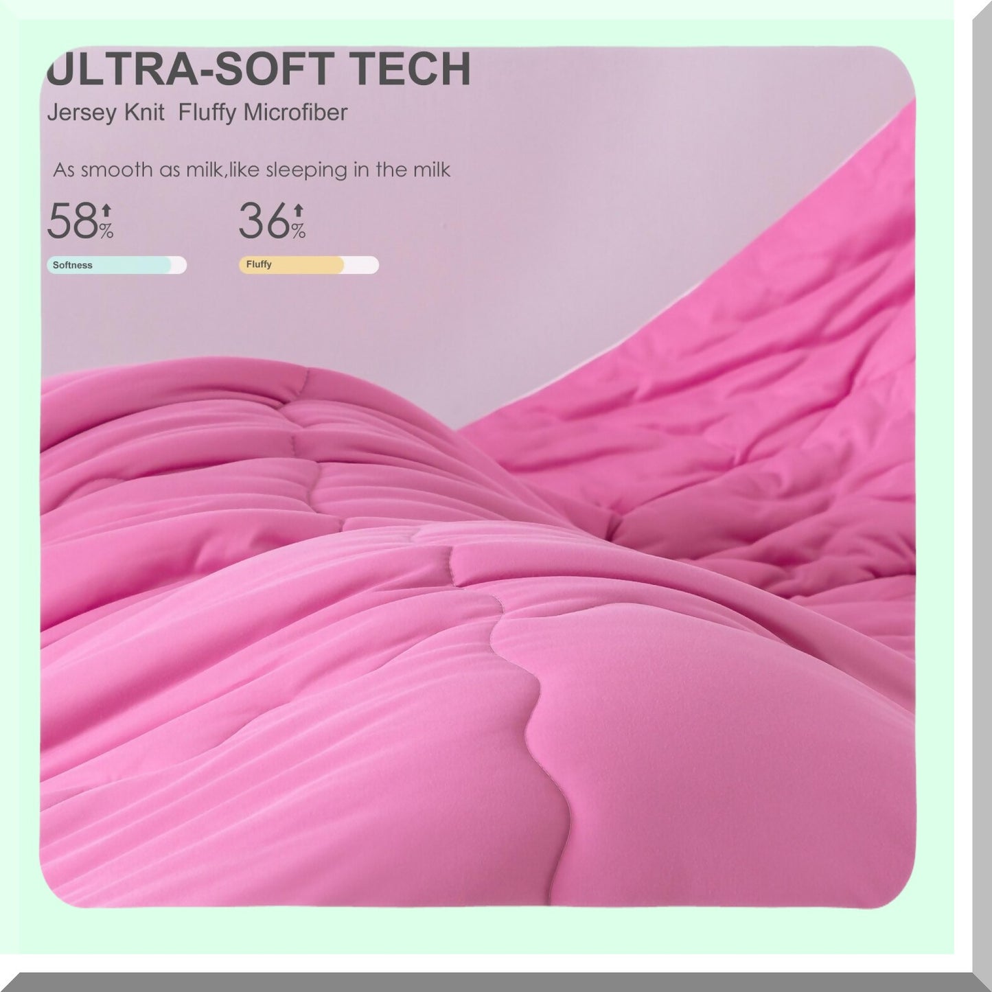 UltraSoft Rose Pink Jersey Knit Comforter Set - Cozy Lightweight Bedding Blanket for Women & Girls - Durable All Season Queen Size with Pillowcase