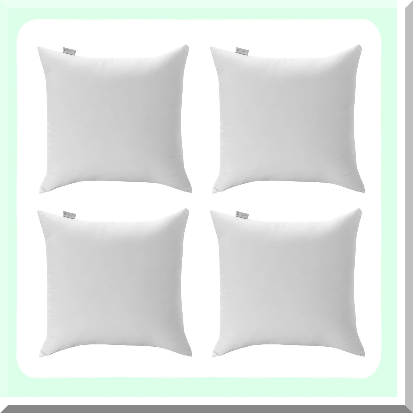 UltraSoft Square Pillow Inserts - 28"x28" 4 Pack - Decorative Cushion Sham Form - Bed Couch Sofa - White Polyester Filling - 4 Count