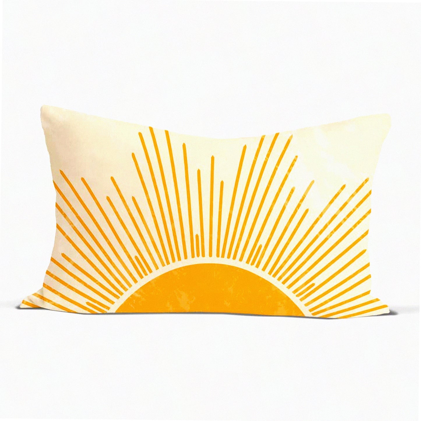 Sunshine Boho Lumbar Pillow - Yellow Sunset Sunrise Decor for Home Bedroom - 12 x 20 Throw Pillow Cover - Hello Sunshine Sun Theme