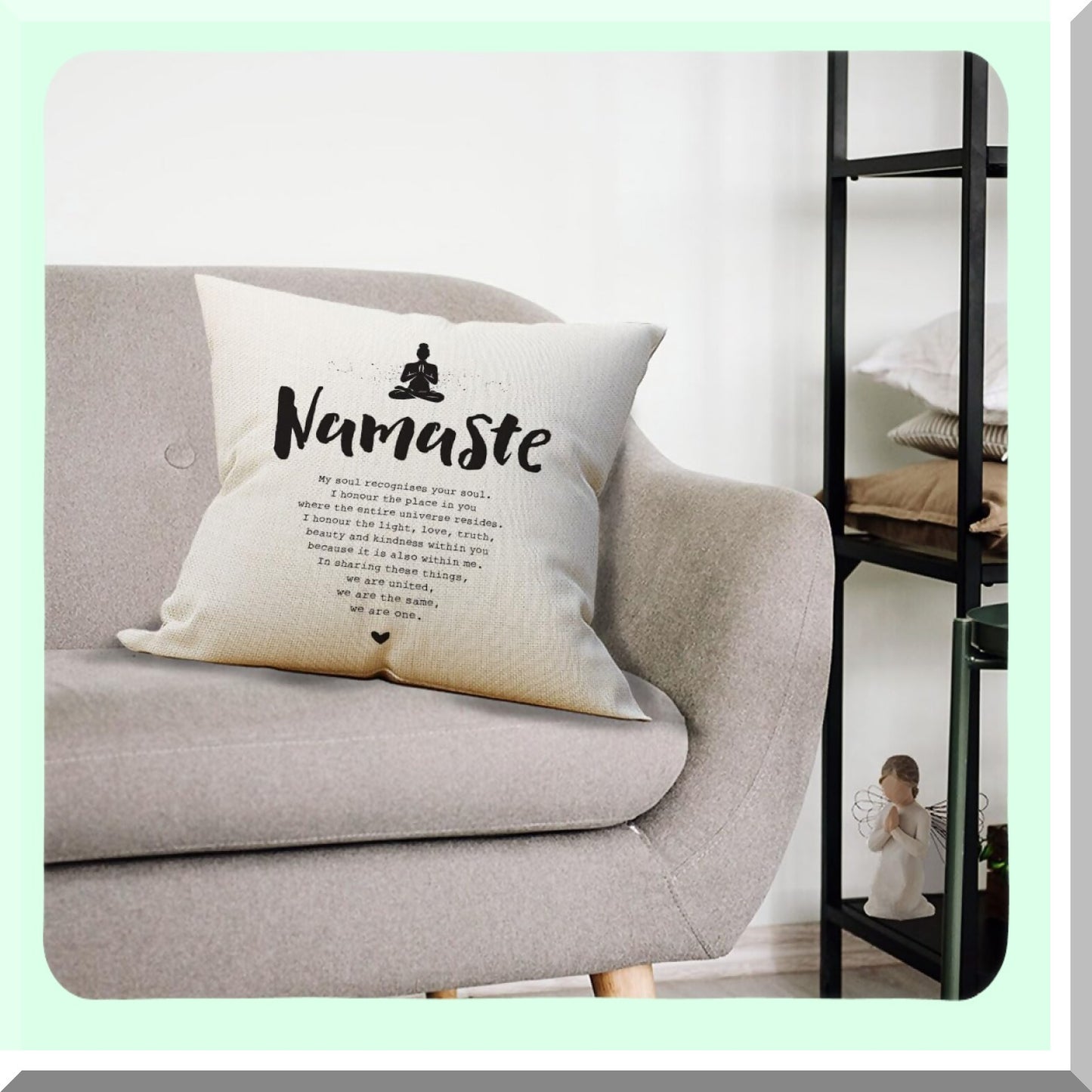 ZenVibe Meditation Cushion - 18x18 Yoga Pillow Cover Set for Zen Decor, Meditation Room Decor, and Reiki Energy Healing. Perfect Yoga Gifts for Women with Namaste Decor vibes.