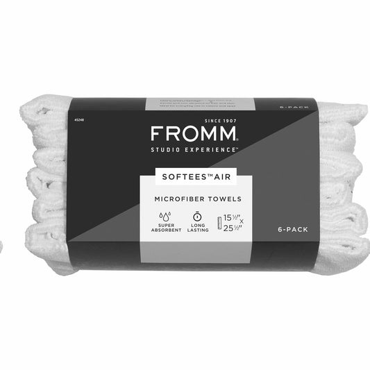 White Microfiber Hair Towels 6 Pack 15.5" x 25.5"