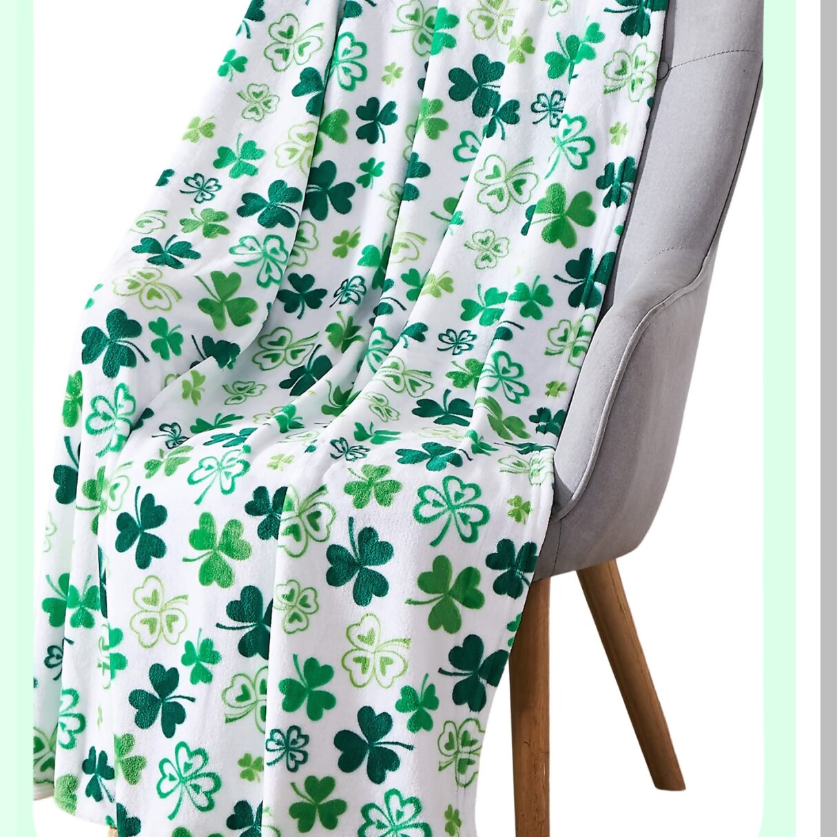 Emerald Isle Cozy Throw: Irish Clovers & Shamrocks Design