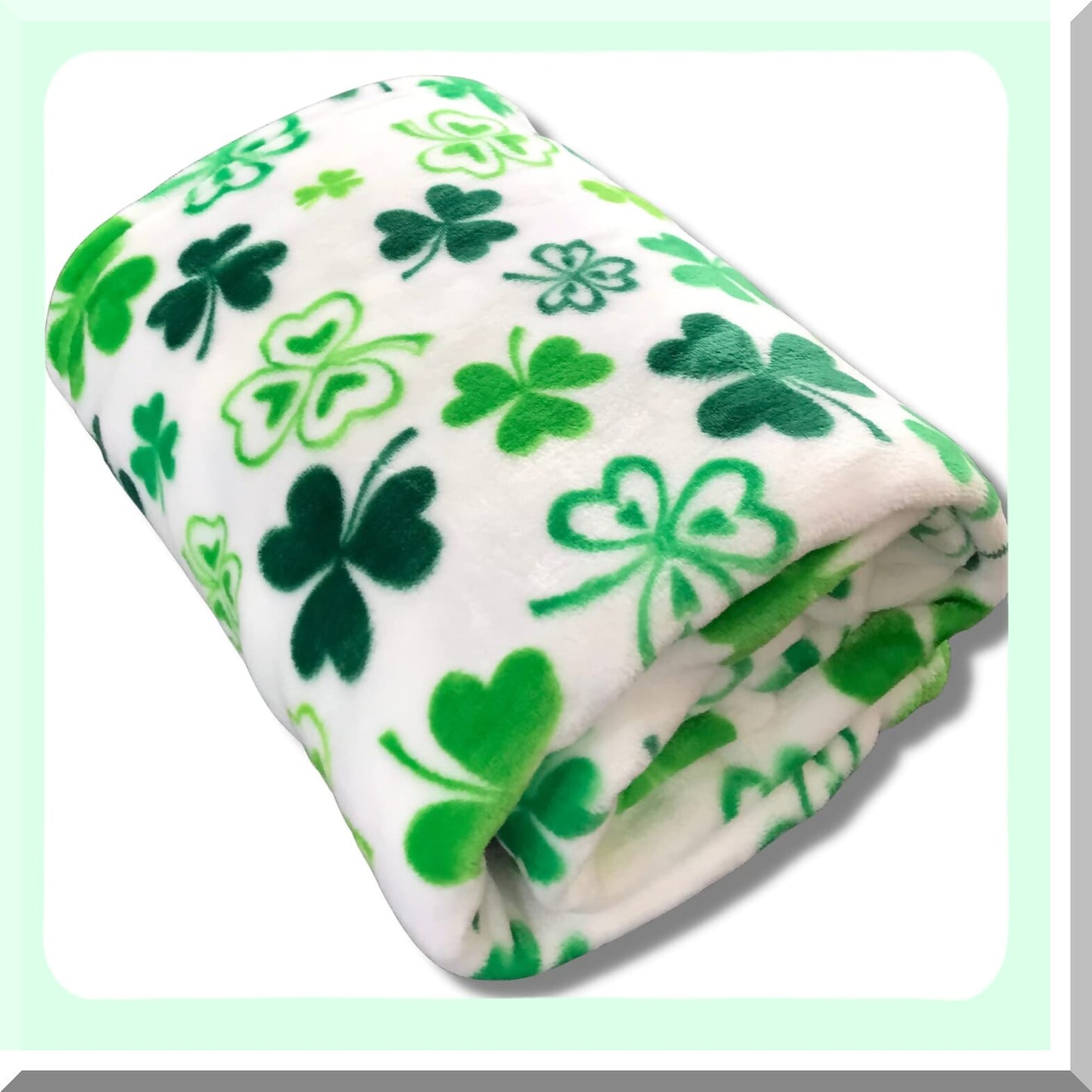 Emerald Isle Cozy Throw: Irish Clovers & Shamrocks Design