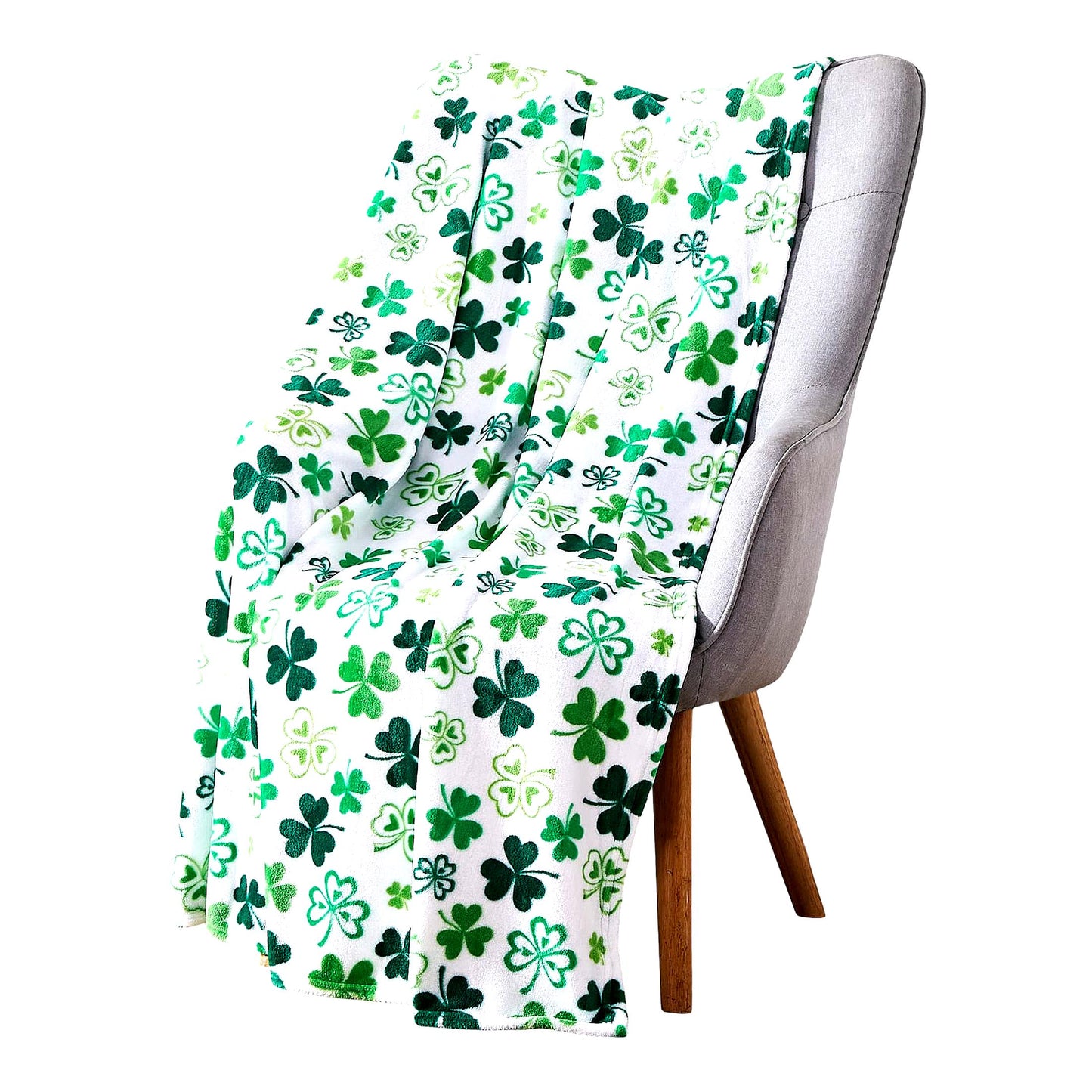 Emerald Isle Cozy Throw: Irish Clovers & Shamrocks Design