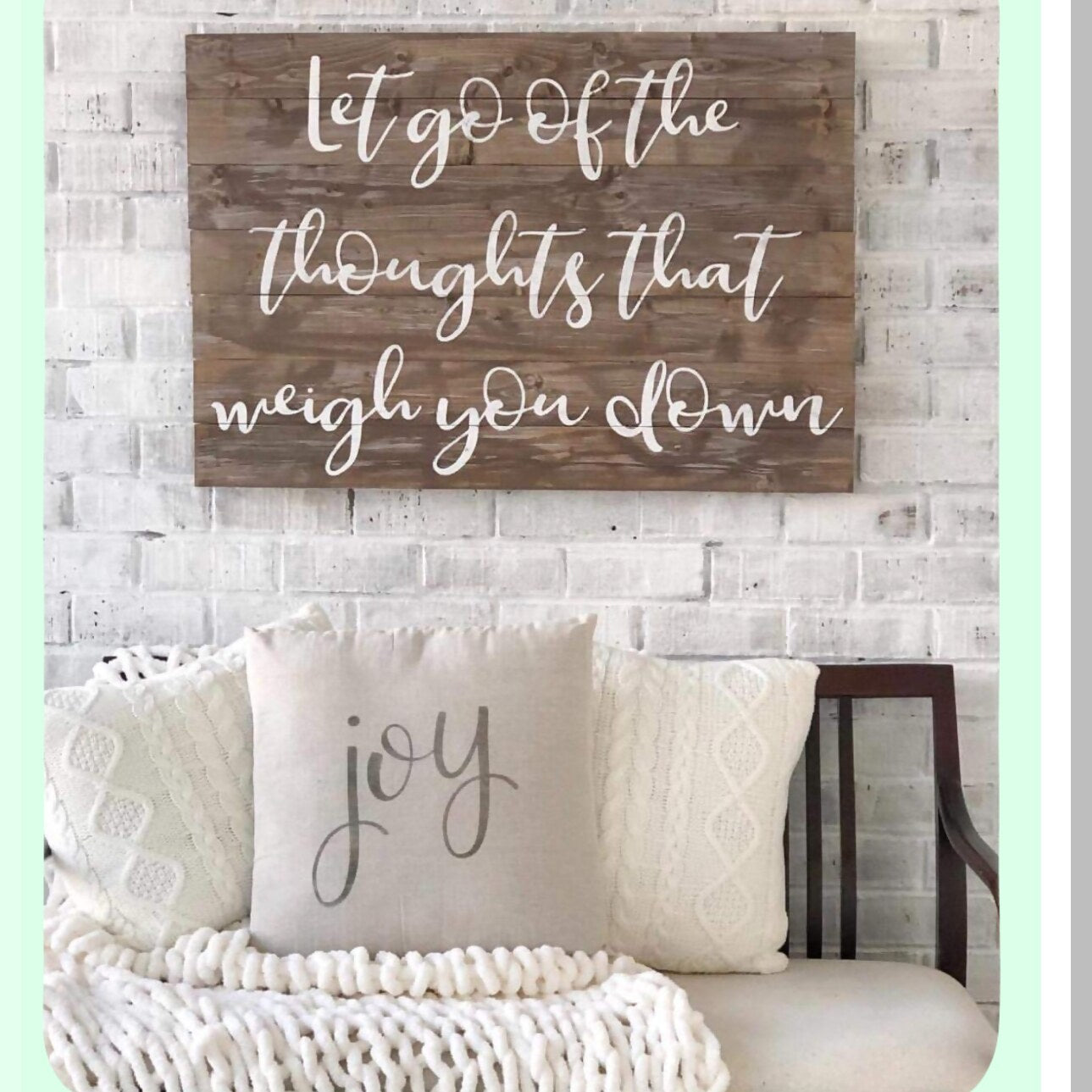 Cozy Farmhouse Christmas Knit Pillow Cover - Cream 18x18 - Decorative Sweater Cushion for Couch & Bed - Warm Home Accent Square Case