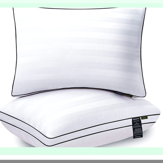 FluffRest Medium Firm Pillow Set - Adjustable Bed Pillows for Sleeping - Super Soft Down Alternative - Side & Back Sleeper Pillows