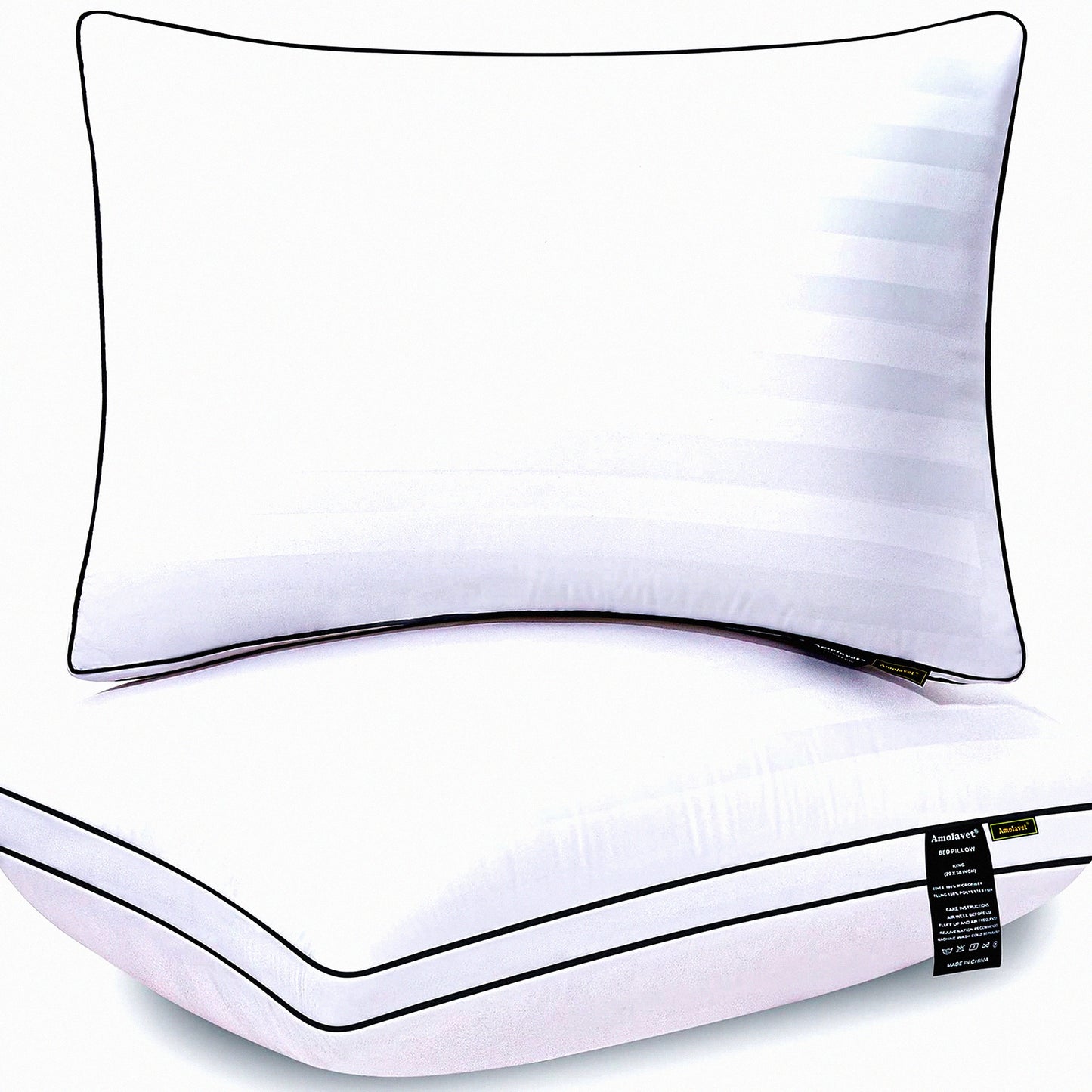FluffRest Medium Firm Pillow Set - Adjustable Bed Pillows for Sleeping - Super Soft Down Alternative - Side & Back Sleeper Pillows