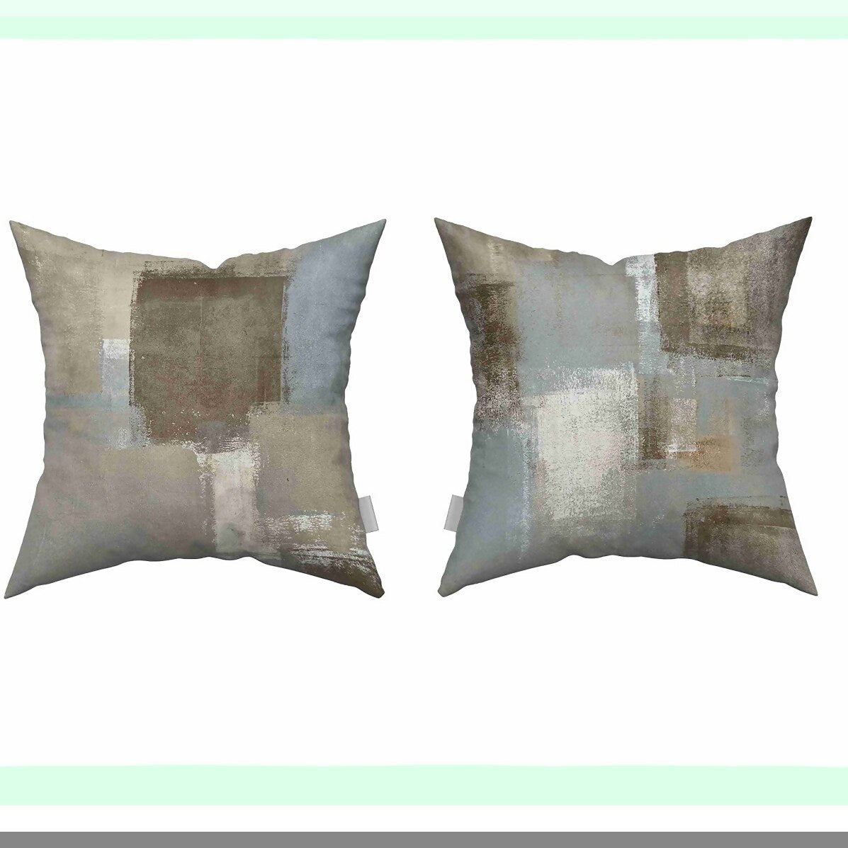 Abstract Art Decor Pillow Covers - Set of 4 Grey & Beige Modern Home Square Cushion Cases 20x20 Inches - Sofa Decorative Throw Pillowcases