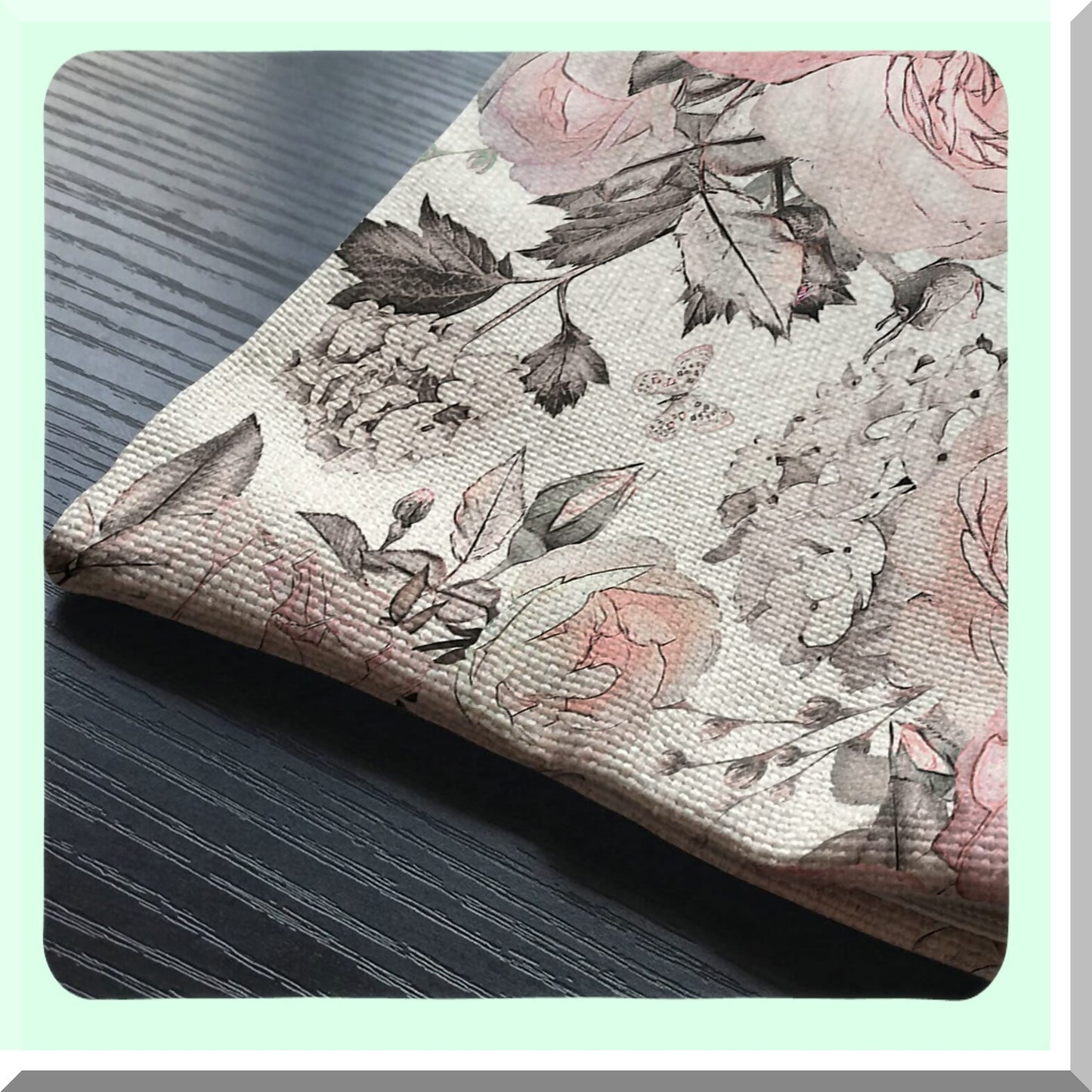 Pastel Rose Floral Lumbar Pillow Cover - Watercolor Leaves Design - Pink Flowers Cushion Case for Sofa - Home Decorative Cotton Linen - 12x20 Inches