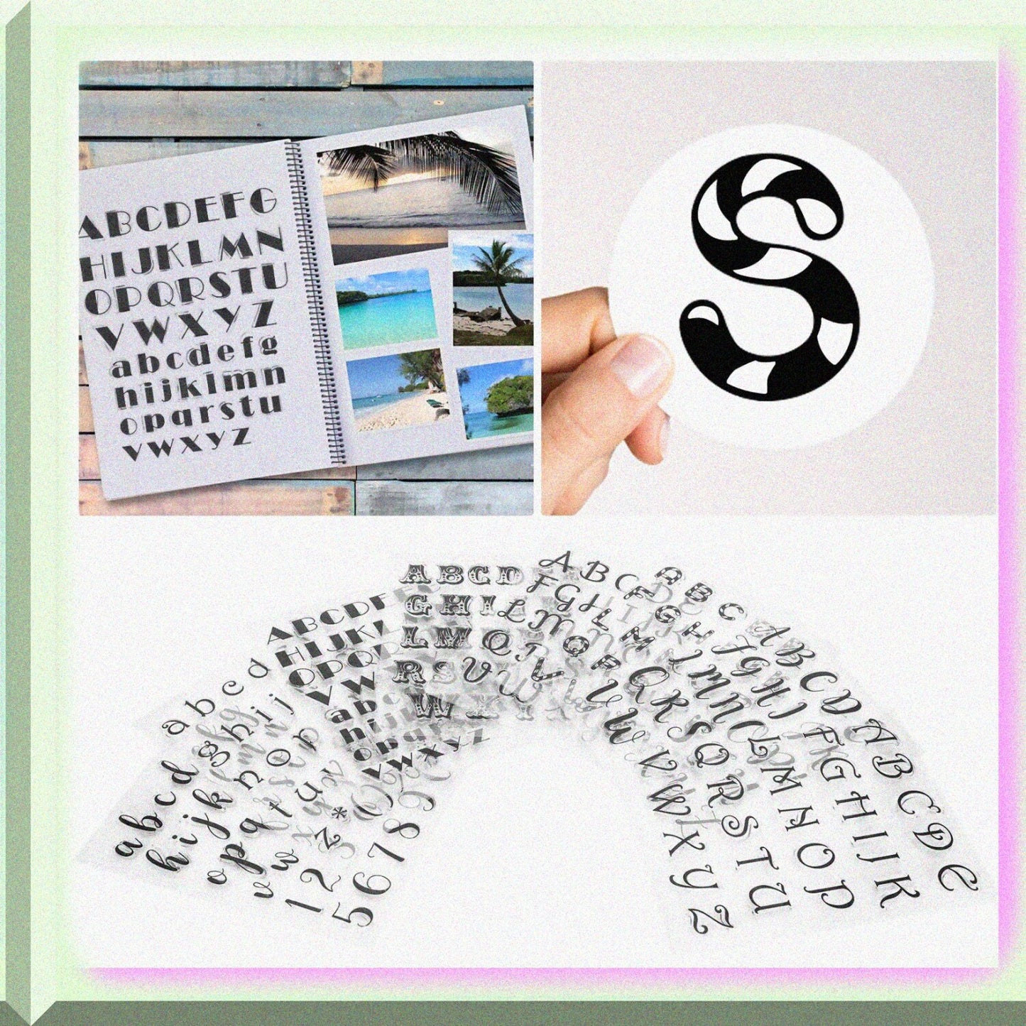 8pcs Clear Alphabet Stamps for Card Making
