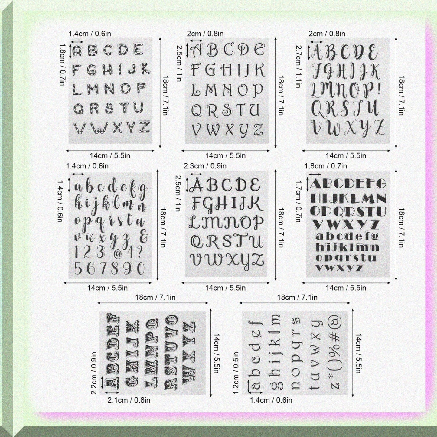 8pcs Clear Alphabet Stamps for Card Making