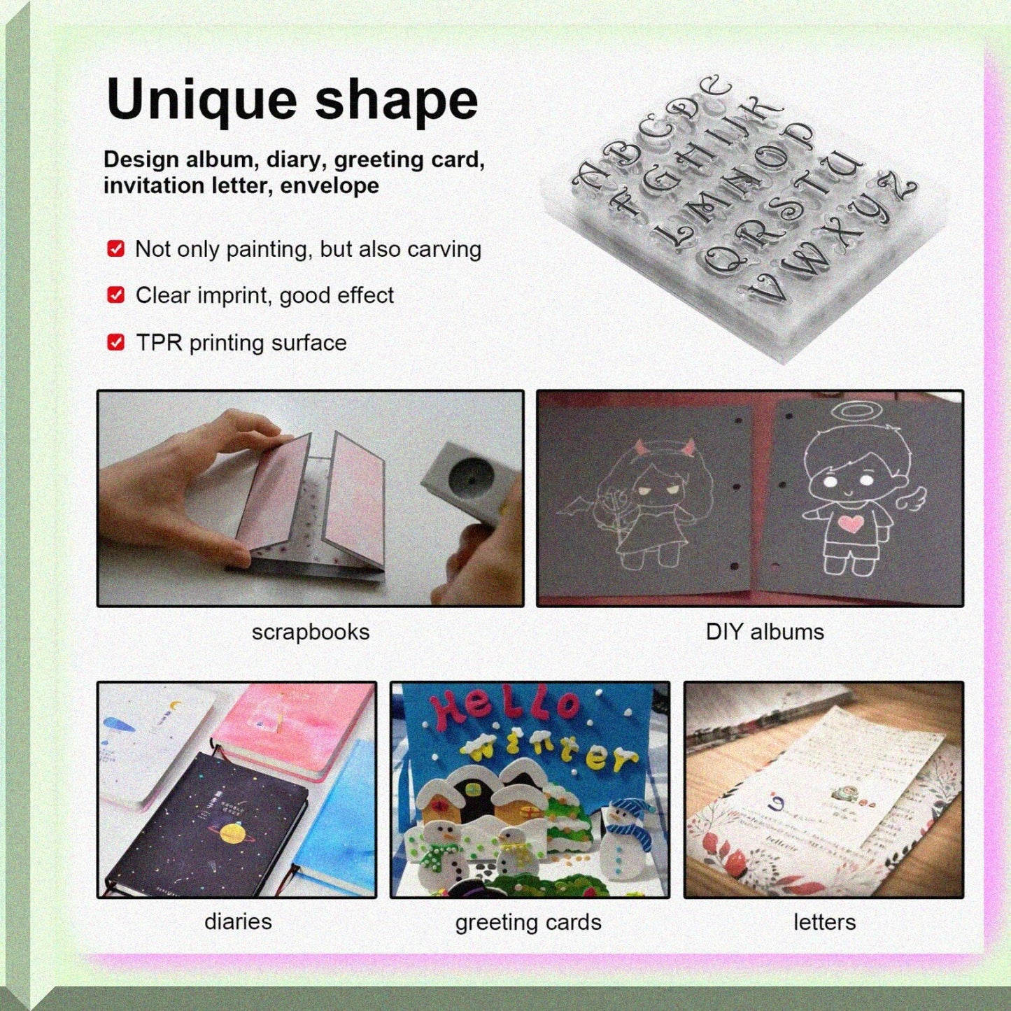 8pcs Clear Alphabet Stamps for Card Making