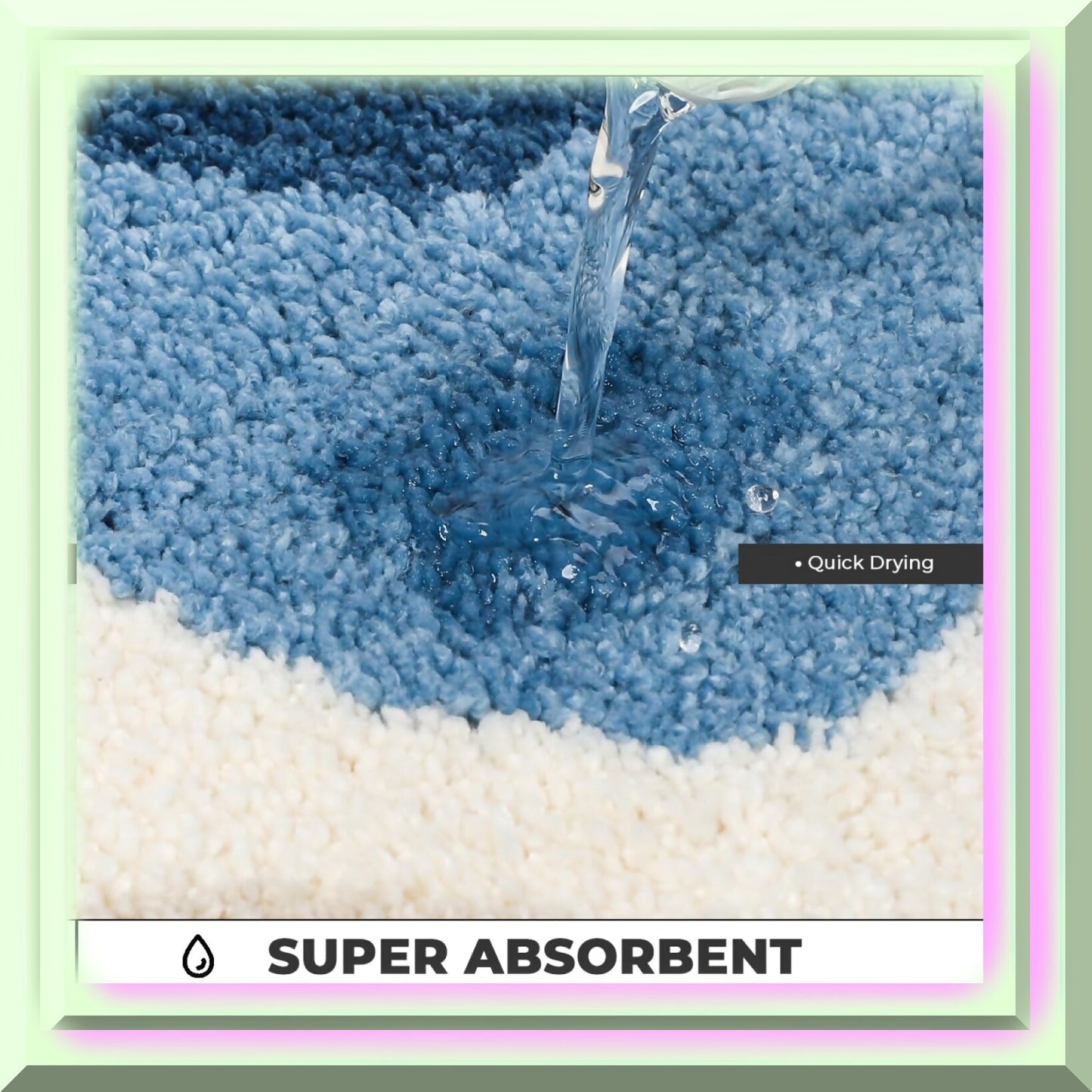 Green Microfiber Bathroom Mat 31"x20"
