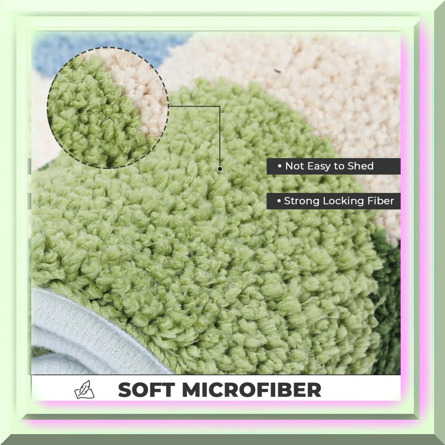 Green Microfiber Bathroom Mat 31"x20"