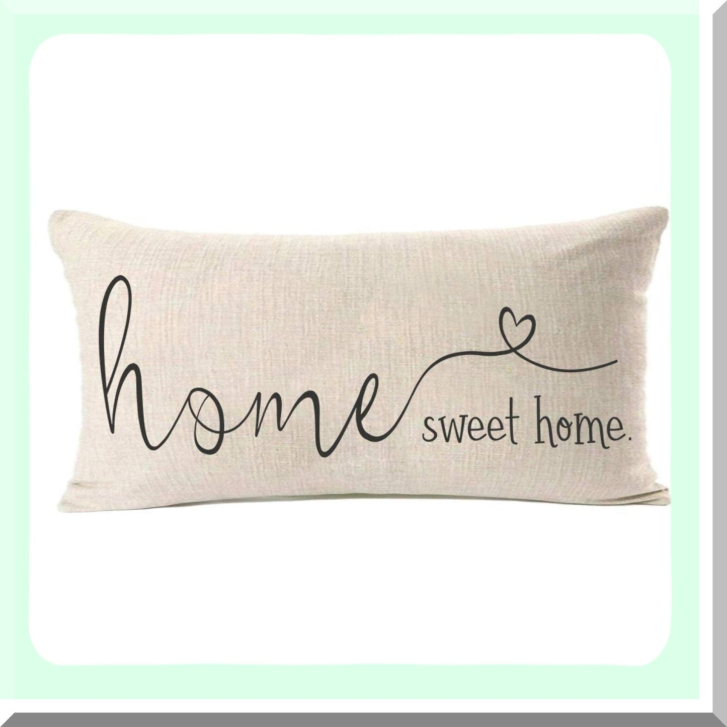 Sweet Home Farmhouse Pillow Covers - Decorative Throw Cushion Case 12x20 Inch - Housewarming Gift - Home Quotes Decor - Gifts for Home