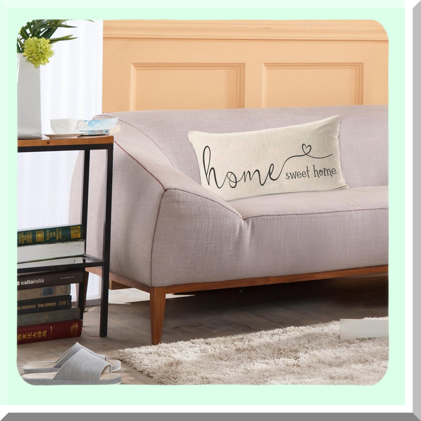 Sweet Home Farmhouse Pillow Covers - Decorative Throw Cushion Case 12x20 Inch - Housewarming Gift - Home Quotes Decor - Gifts for Home