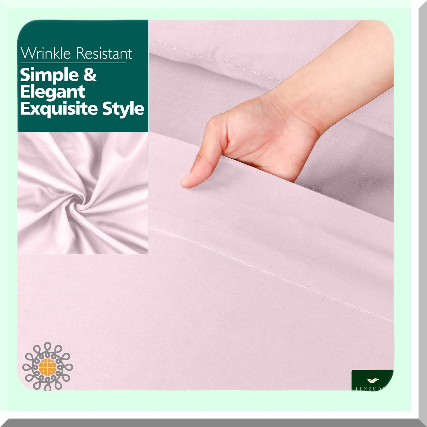CoolCotton Deep Pocket 4-Piece Bed Sheet Set - Queen Size, Sateen Weave, Breathable & Cooling, Elastic All Around, 100% Natural Cotton, Pink