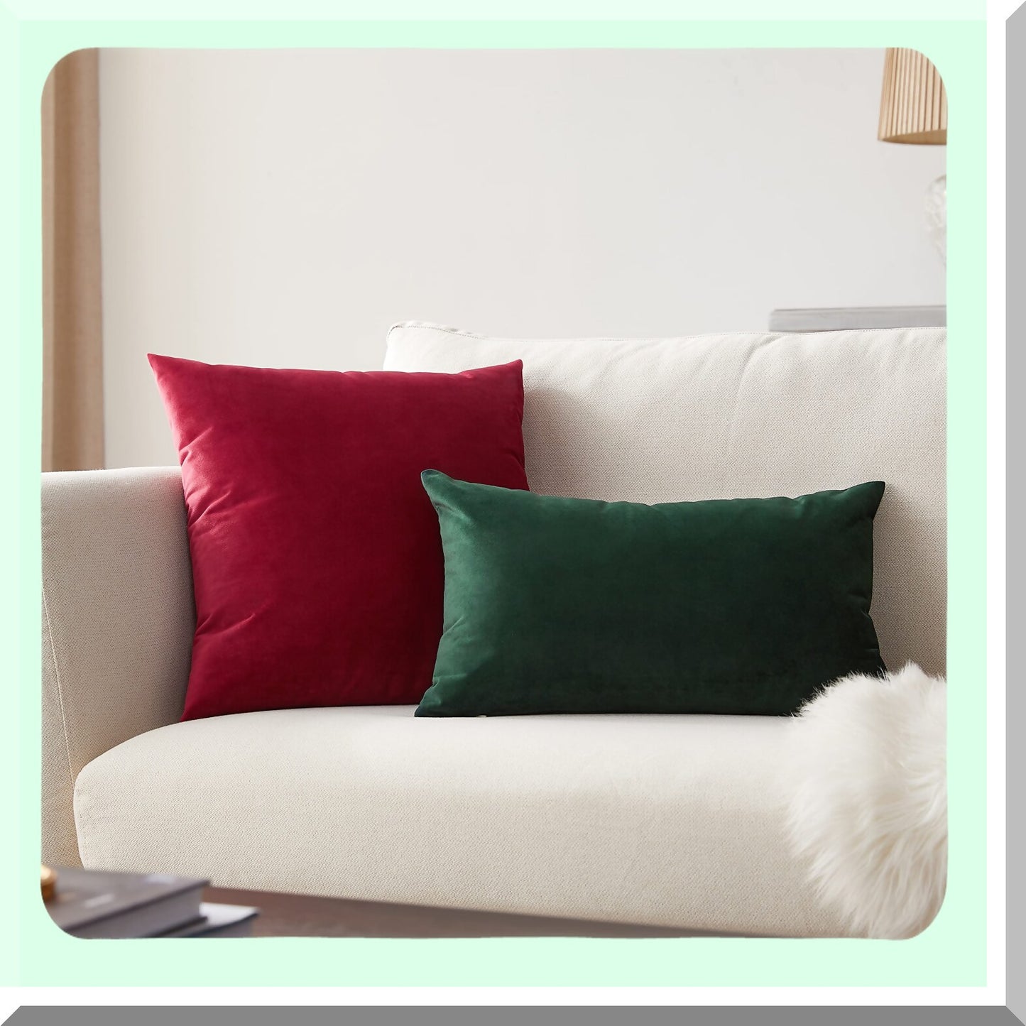 Velvet Wine Red Decorative Pillow Covers - Set of 2 | 18x18 Inches | Sofa Couch Bed Dcor | Throw Pillow Covers