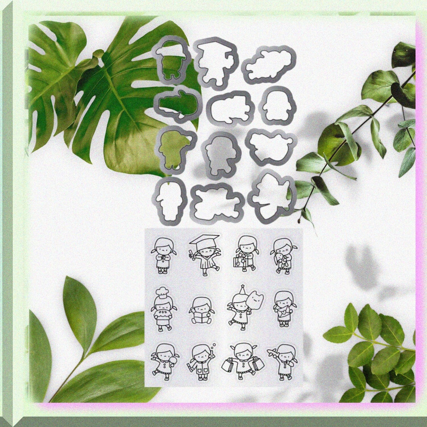 Mama Elephant Clear Stamp and Die Set Mini Girl Agenda