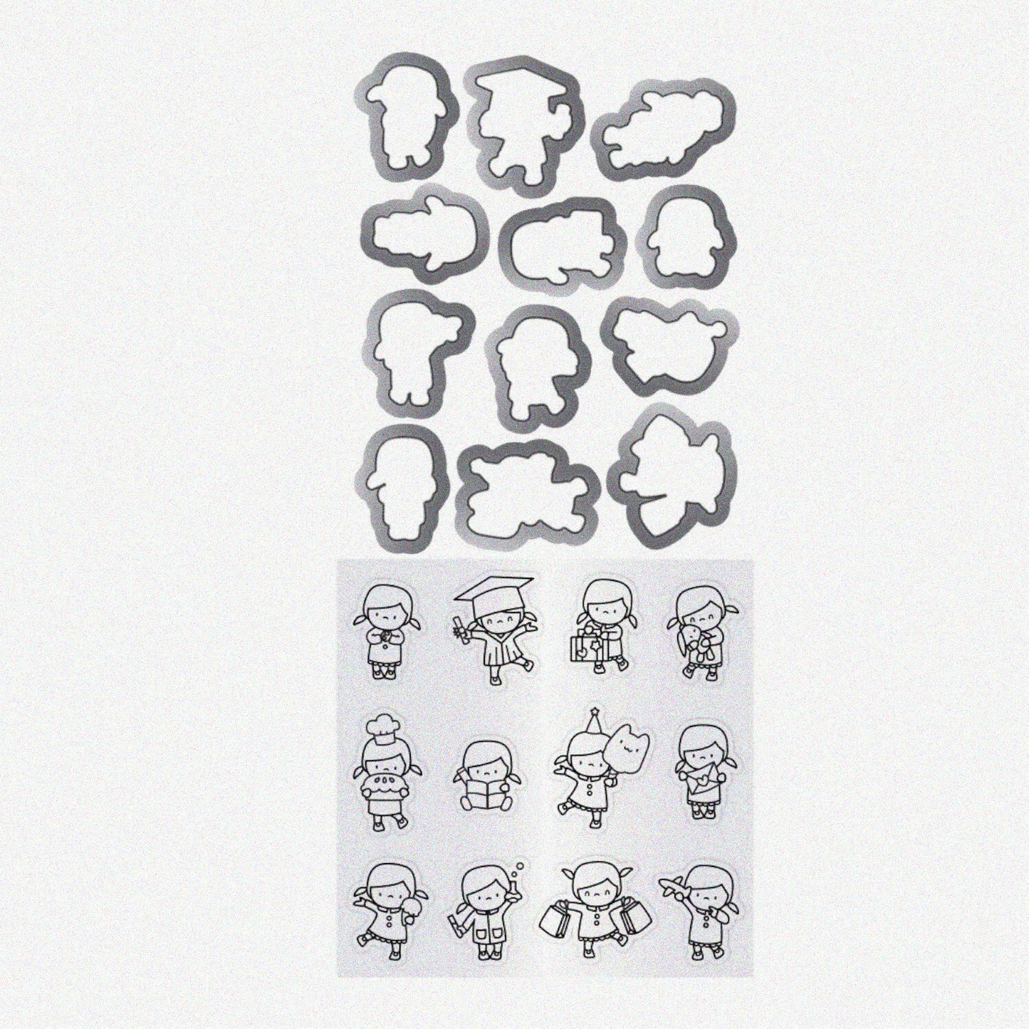 Mama Elephant Clear Stamp and Die Set Mini Girl Agenda