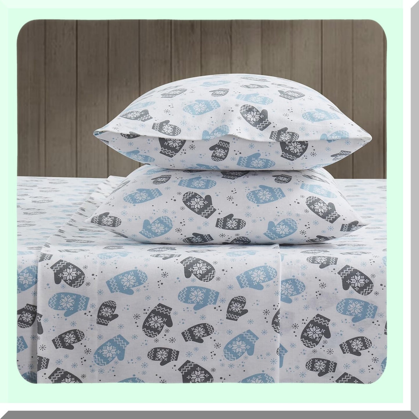 Blue Flannel Dream Full Sheet Set - 4pc Bedding Collection with Matching Pillowcases for Cozy Room Decor. Perfect for a warm and inviting bedroom ambiance.