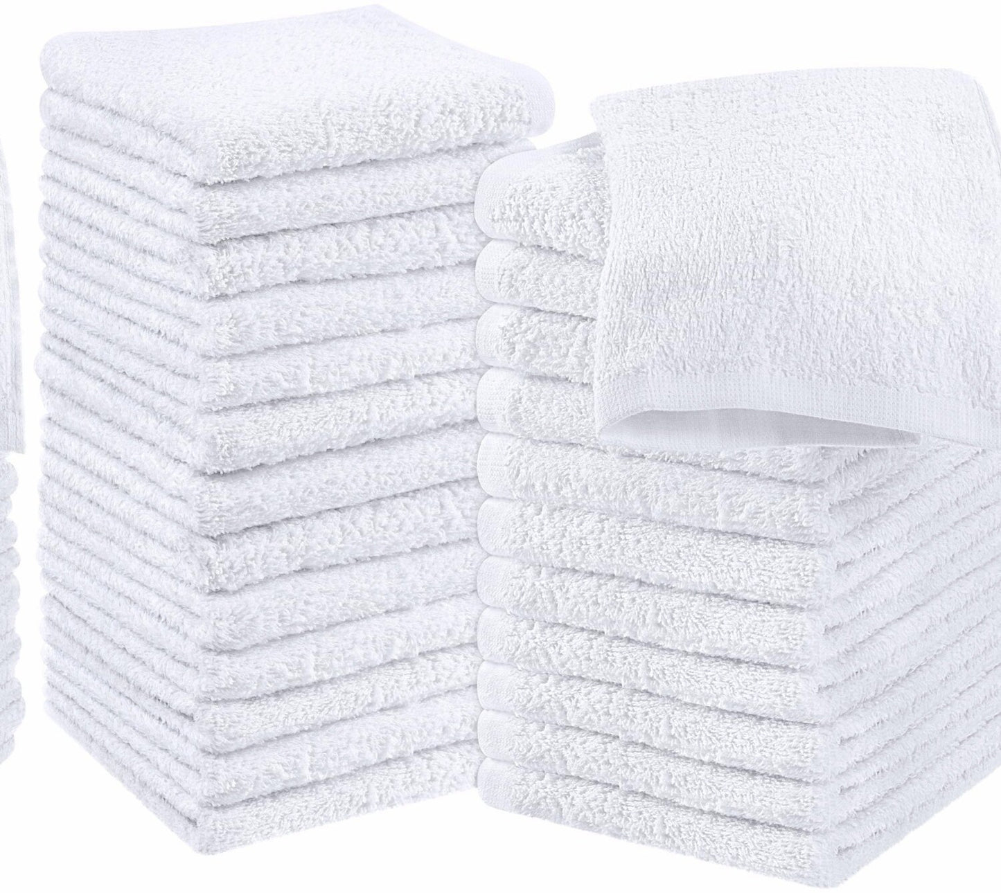 Cotton Washcloths Set 24 Pack White