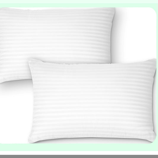 Luxury Plush Gel Pillow Set - Hypoallergenic Cotton Cover, Queen Size, Dust Resistant, Soft Bed Pillows for Side and Back Sleepers - Hotel Collection, Premium Loft Pack of 2, White