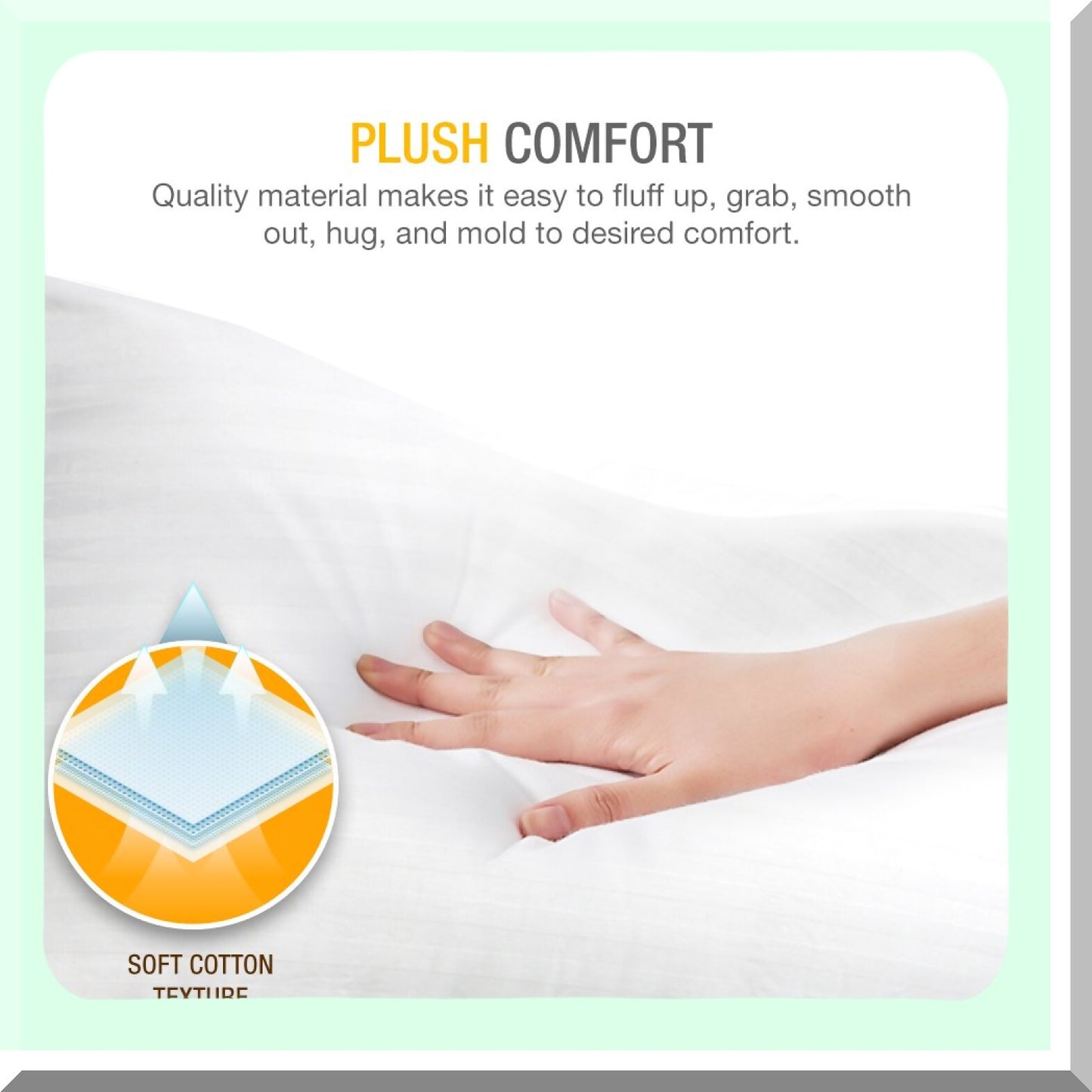 Luxury Plush Gel Pillow Set - Hypoallergenic Cotton Cover, Queen Size, Dust Resistant, Soft Bed Pillows for Side and Back Sleepers - Hotel Collection, Premium Loft Pack of 2, White