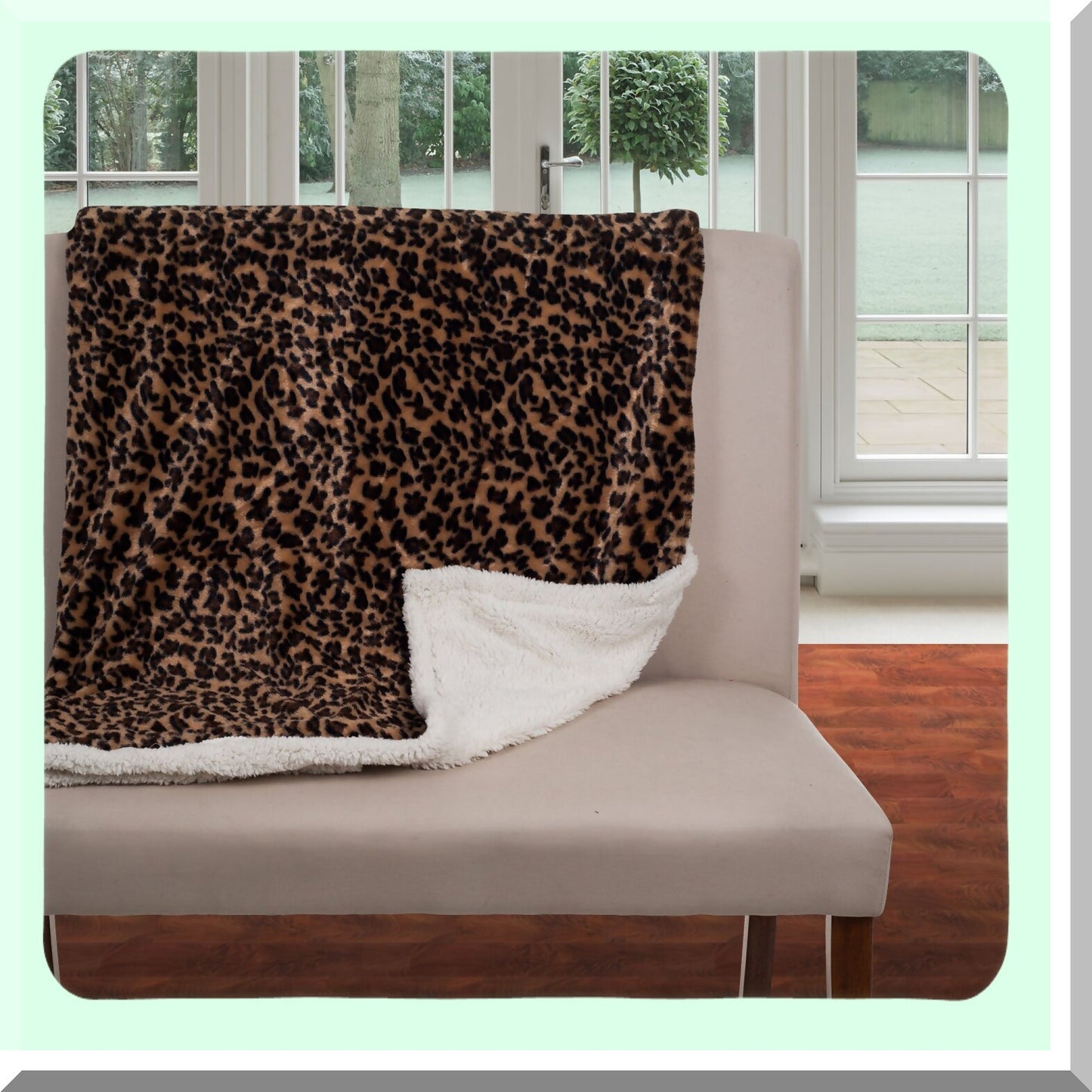 CozyLeopard Luxe Fleece Sherpa Throw Blanket - 50x60