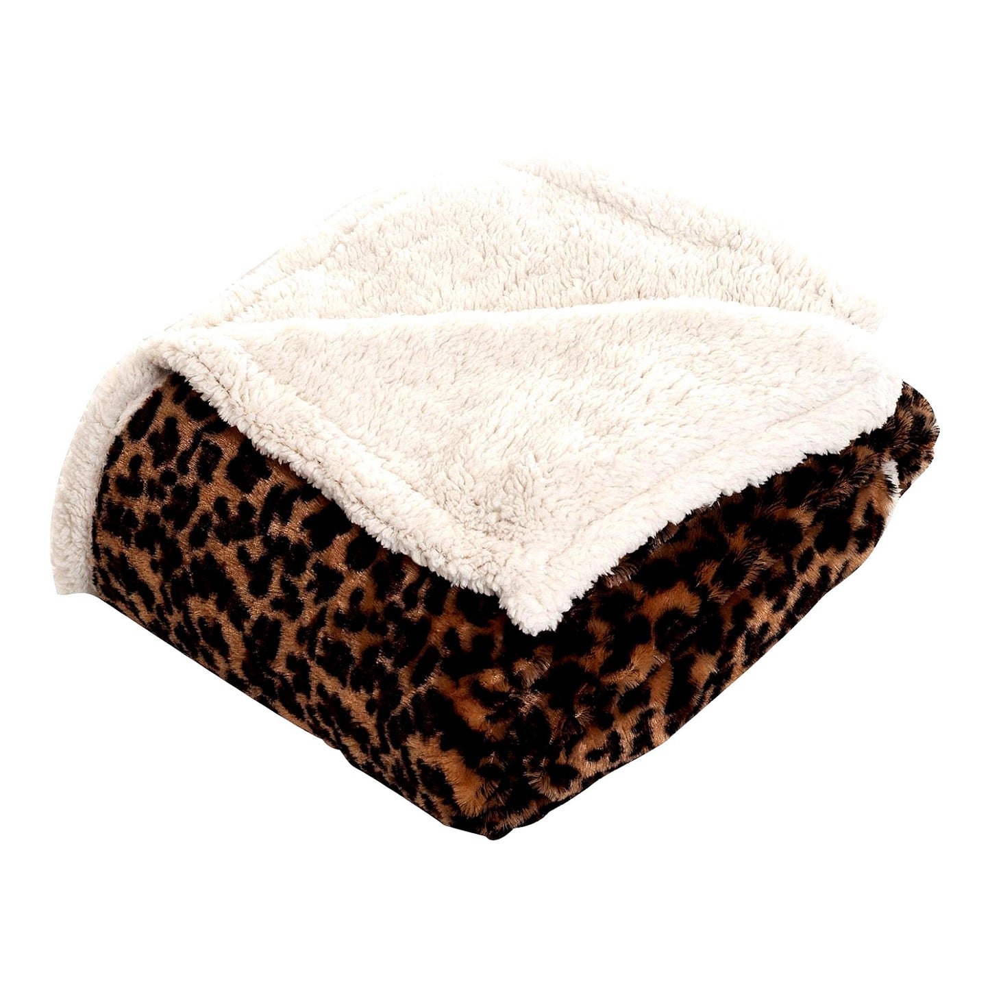 CozyLeopard Luxe Fleece Sherpa Throw Blanket - 50x60
