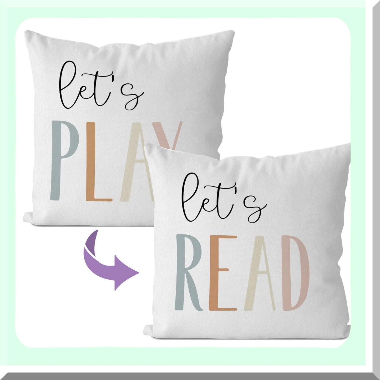 Boho Kids Playful Pillow Covers - 18x18 Decorative Cases for Couch & Bedroom - Fun Home Decor for Children - Throw Pillow Covers