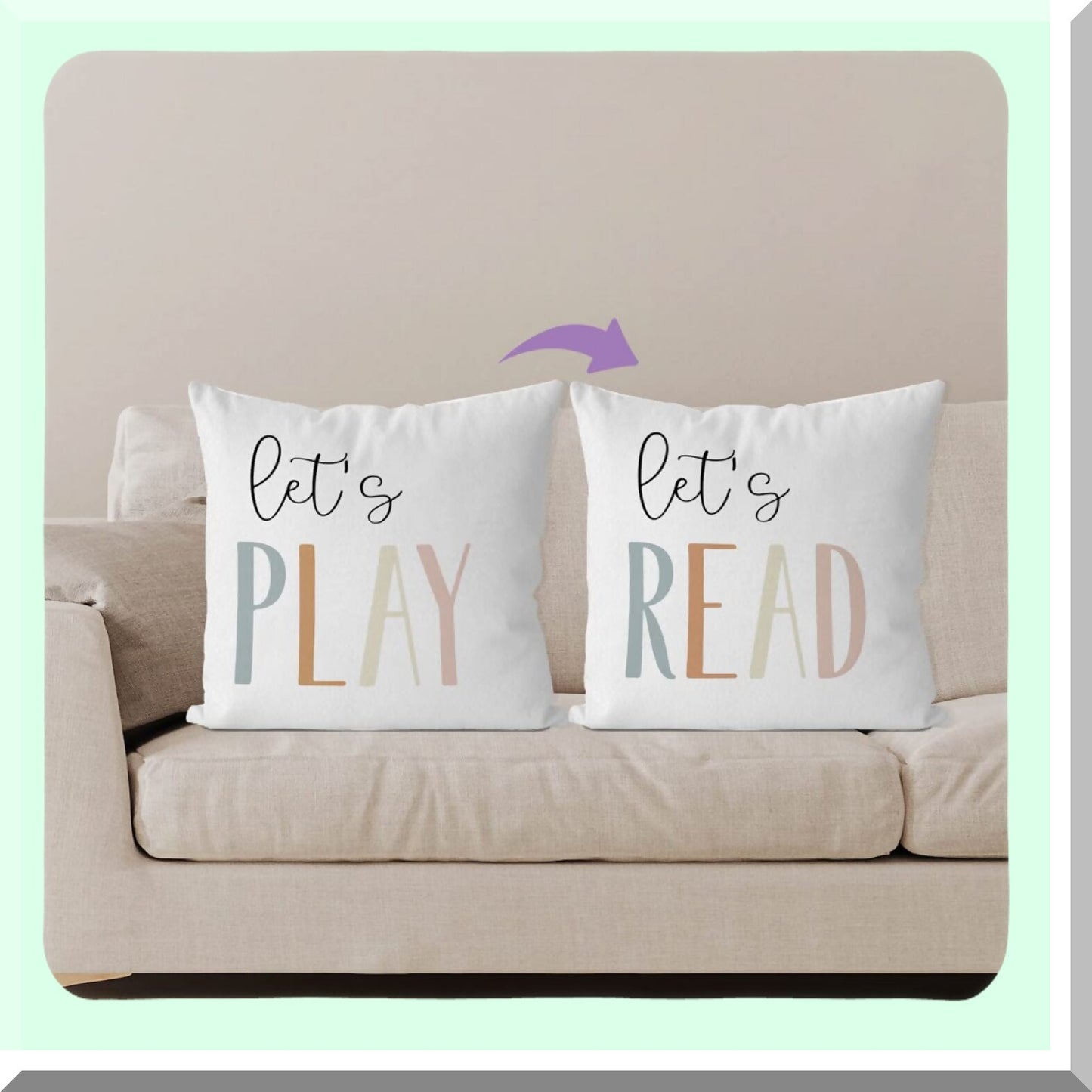 Boho Kids Playful Pillow Covers - 18x18 Decorative Cases for Couch & Bedroom - Fun Home Decor for Children - Throw Pillow Covers