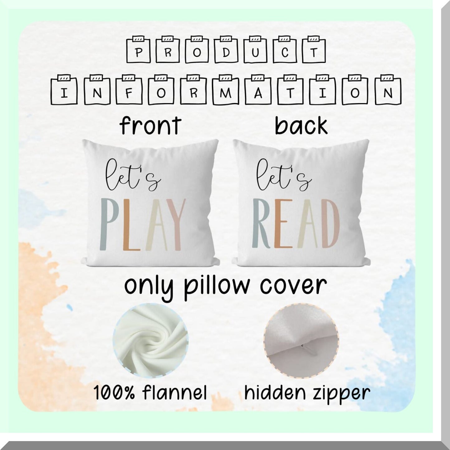 Boho Kids Playful Pillow Covers - 18x18 Decorative Cases for Couch & Bedroom - Fun Home Decor for Children - Throw Pillow Covers