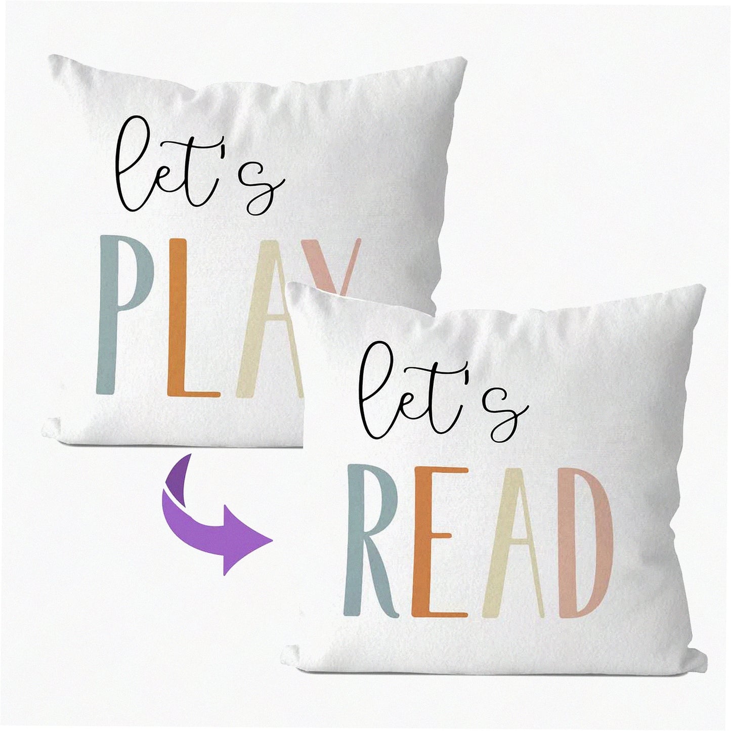 Boho Kids Playful Pillow Covers - 18x18 Decorative Cases for Couch & Bedroom - Fun Home Decor for Children - Throw Pillow Covers