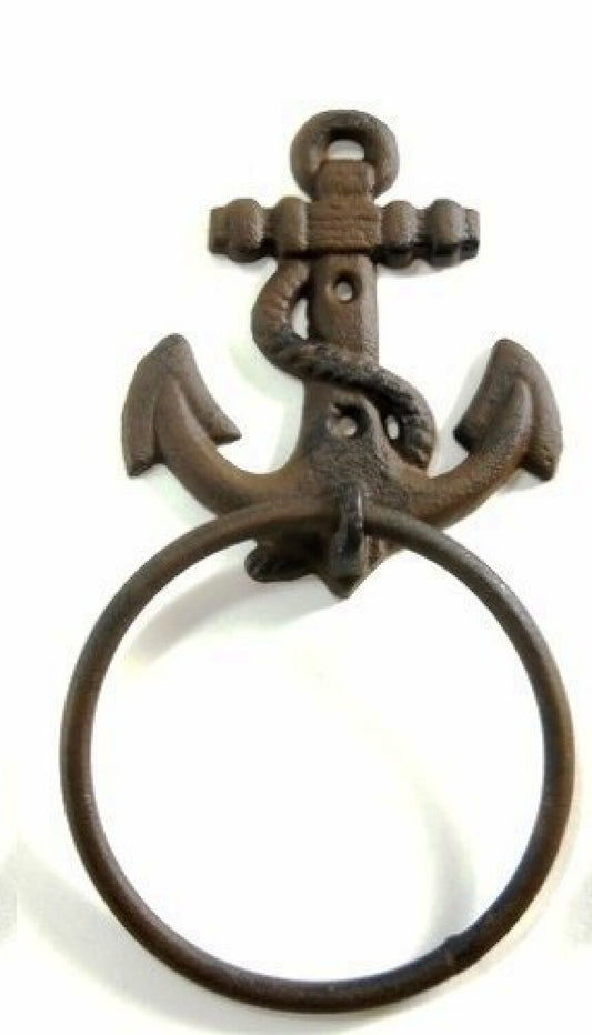 Nautical Anchor Rope Towel Rack 4"