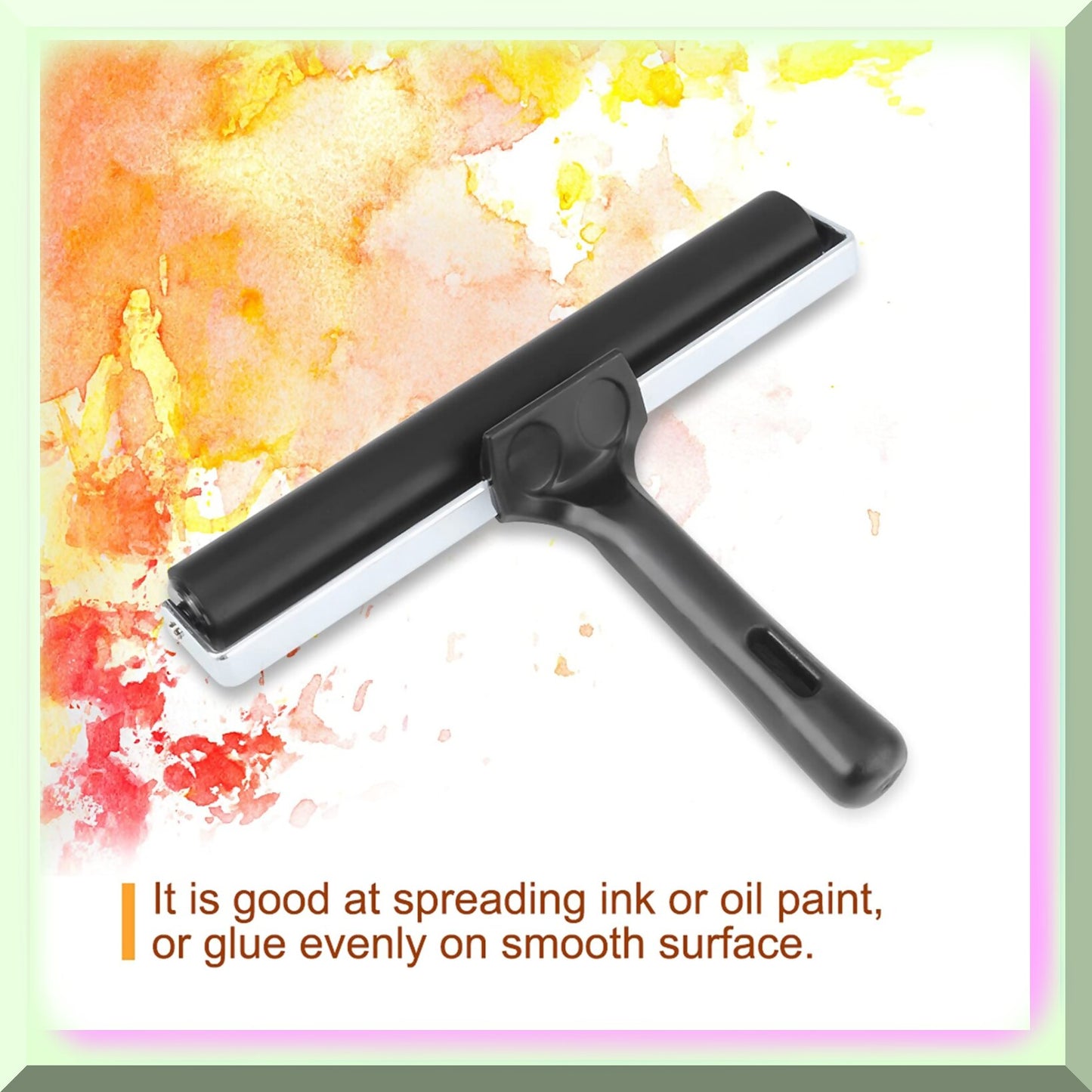 Portable Black Rubber Brayer Roller 20cm