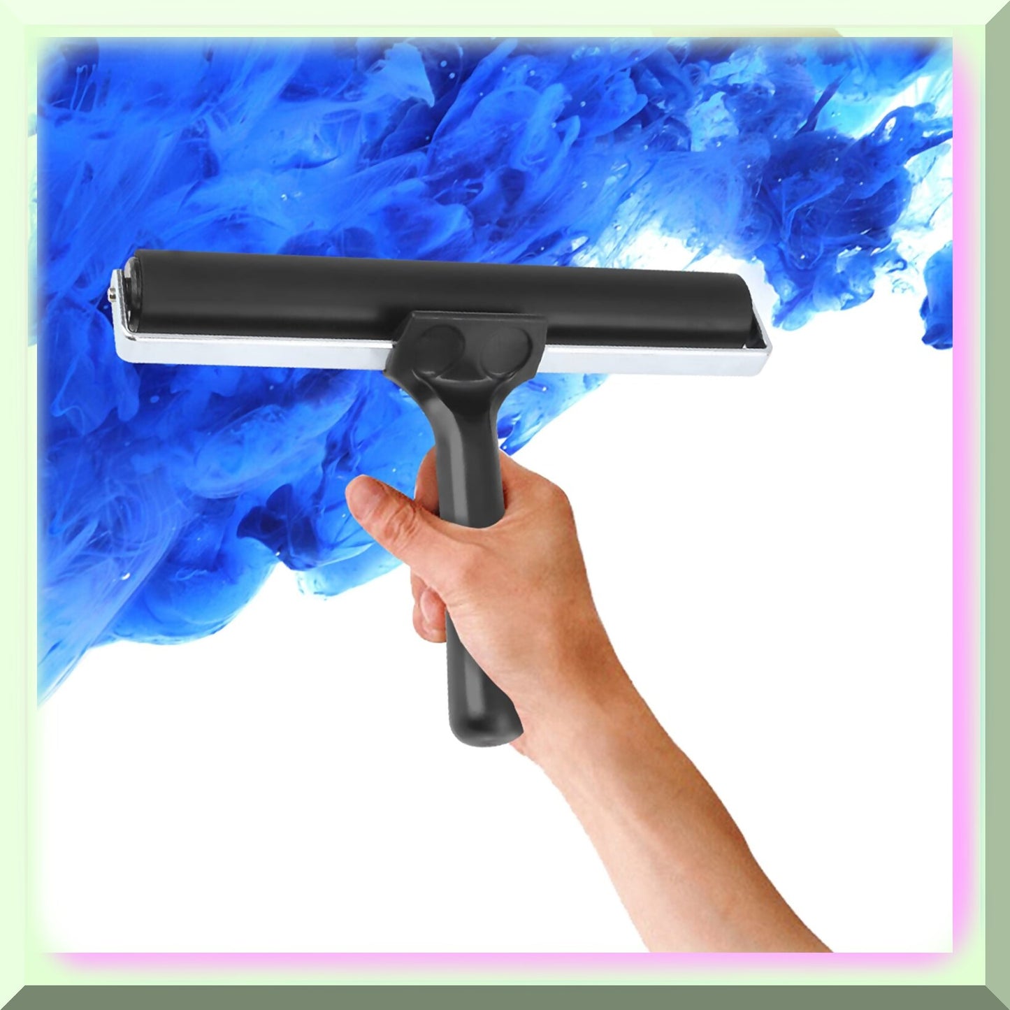 Portable Black Rubber Brayer Roller 20cm