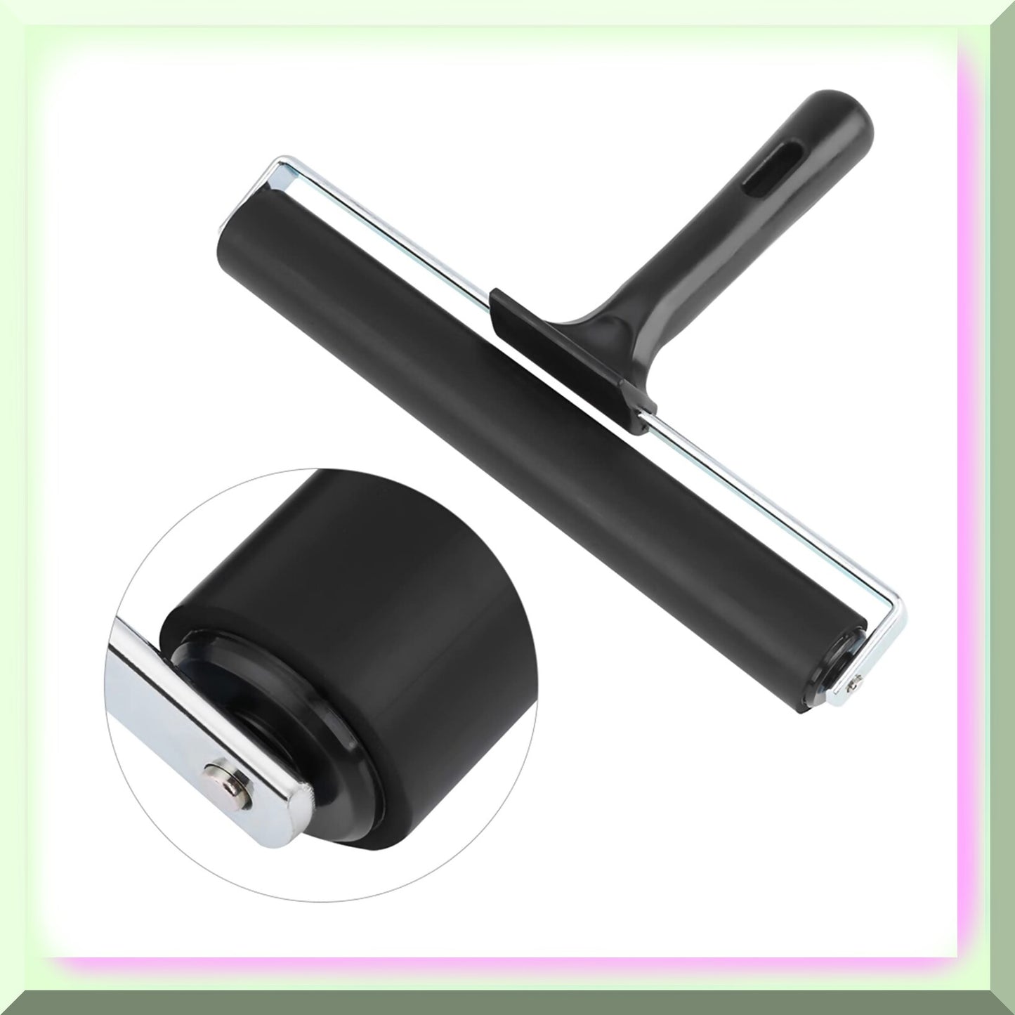 Portable Black Rubber Brayer Roller 20cm