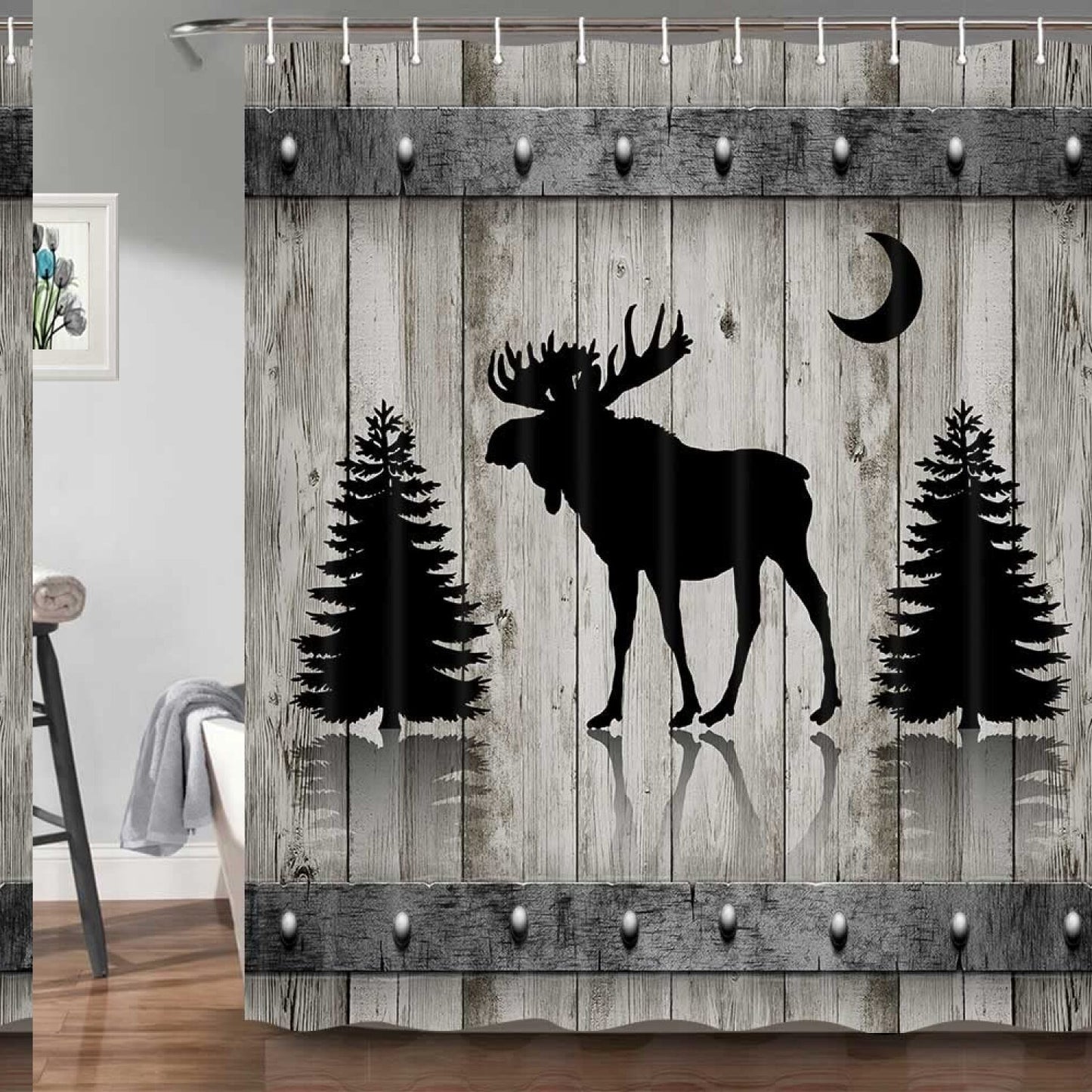 Rustic Deer Shower Curtain 69x70 Inches