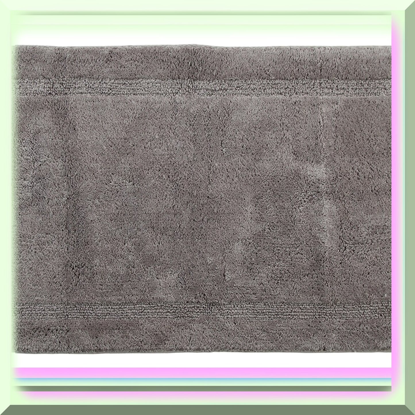 2 Piece Cotton Bath Rug Set Gray 24x17 and 34x21 Inches