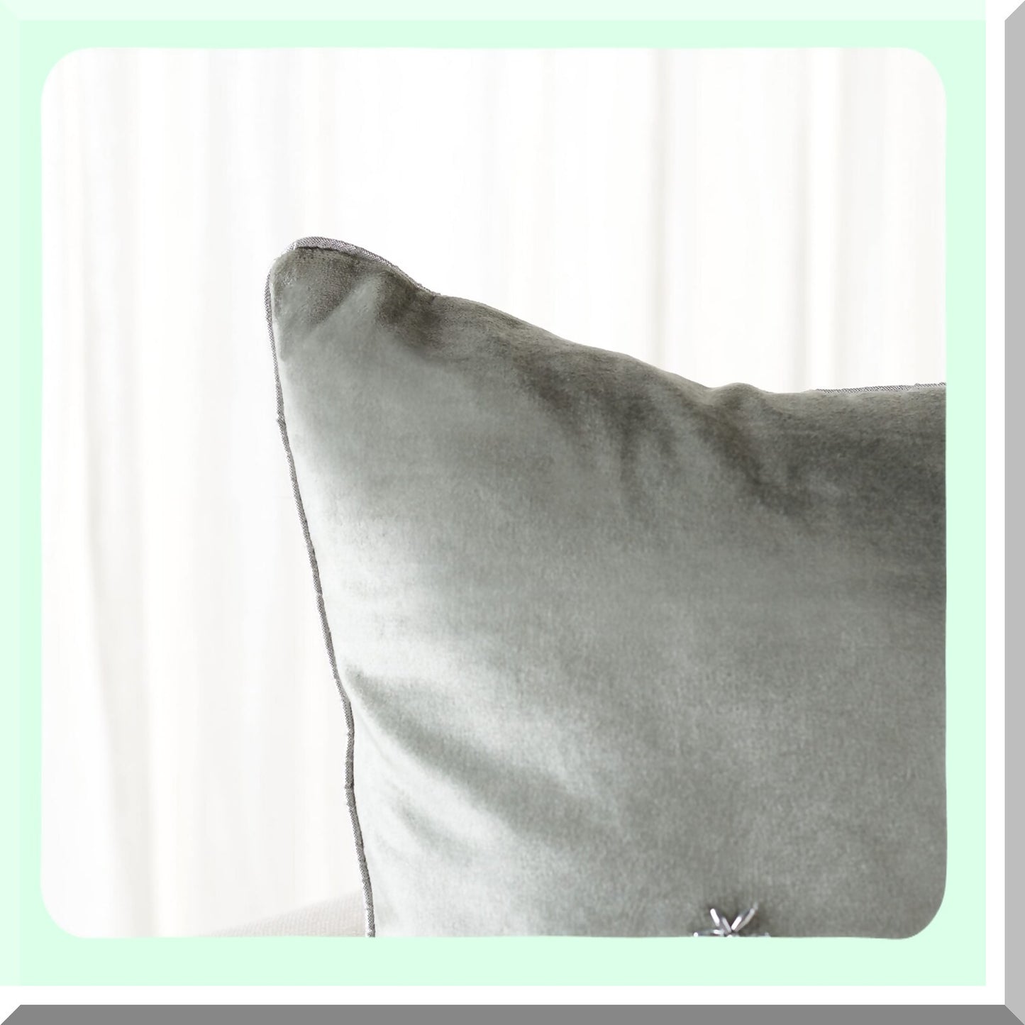 Winter Frost Silver Beaded 18" Square Decor Pillow