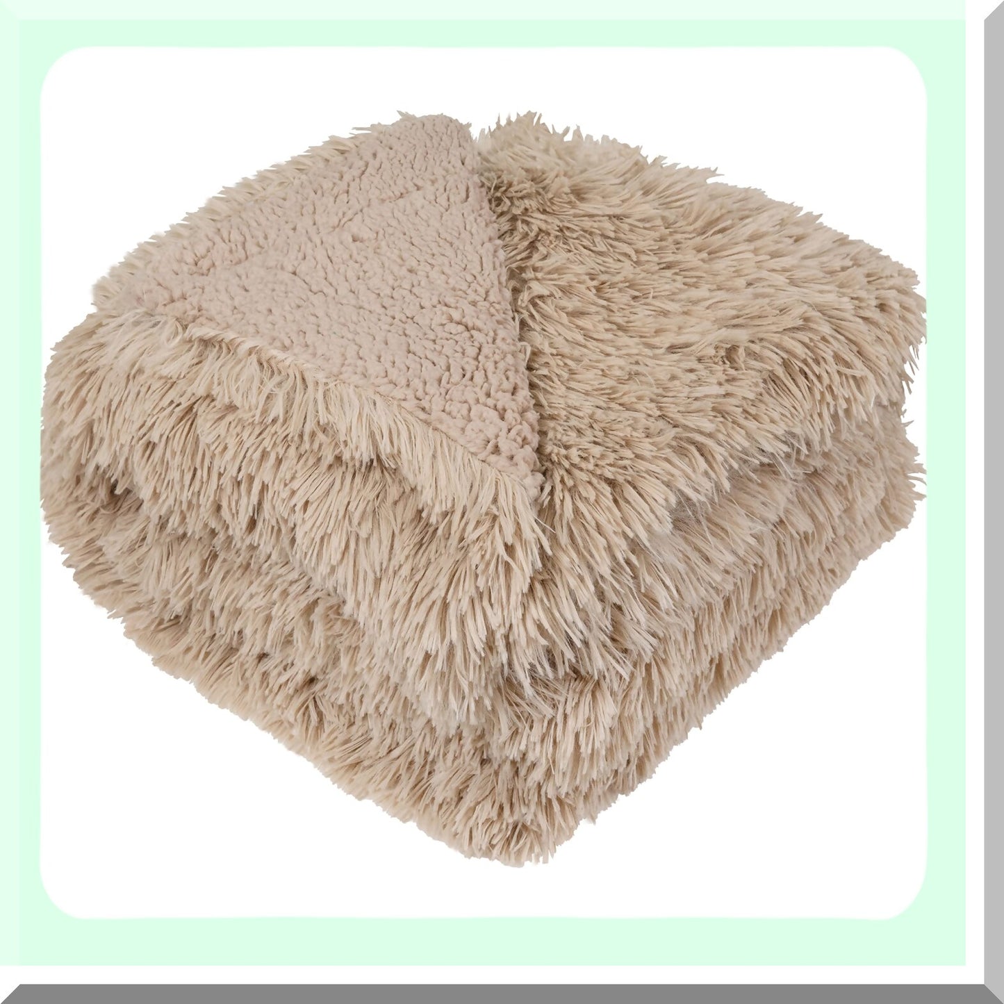 CozyShag Sherpa Fleece Throw - Soft, Fluffy, Warm, and Plush Blanket for Bed, Sofa, or Couch - Taupe Tan Camel, 50x60 Inches