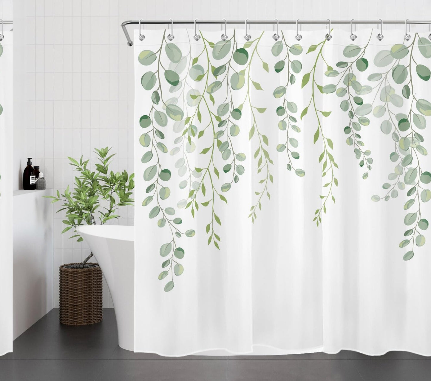 Green Leaves Shower Curtain 72x79 Inch