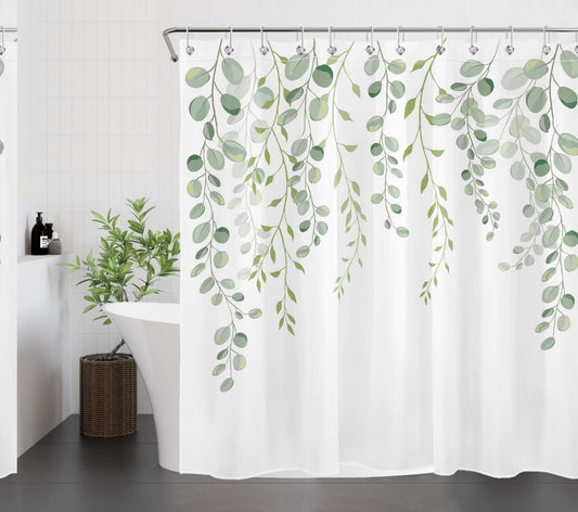 Green Leaves Shower Curtain 72x79 Inch
