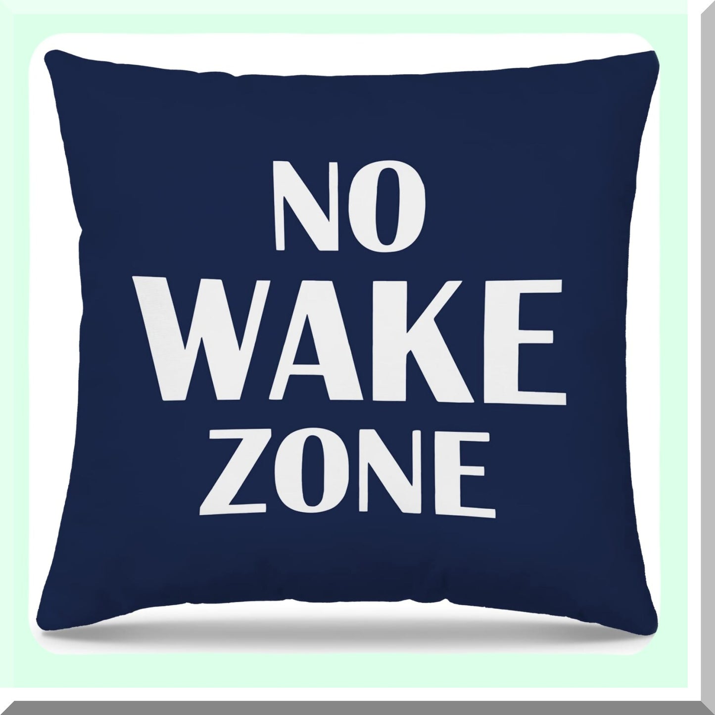 Nautical No Wake Zone Navy Blue Pillow Covers - Boating Lake House Decorative Cushion Cases for Couch, Sofa, Living Room, Bed - 18x18 Pillowcase